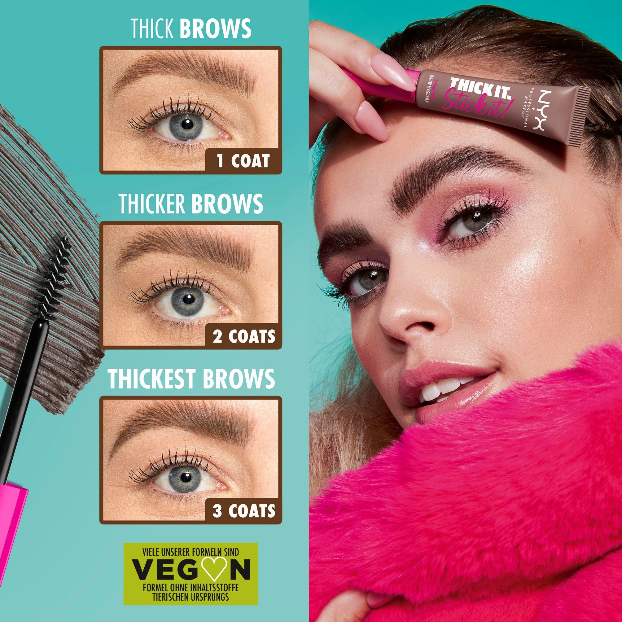 Professional NYX ash Makeup Brow Mascara Augenbrauen-Kosmetika brown