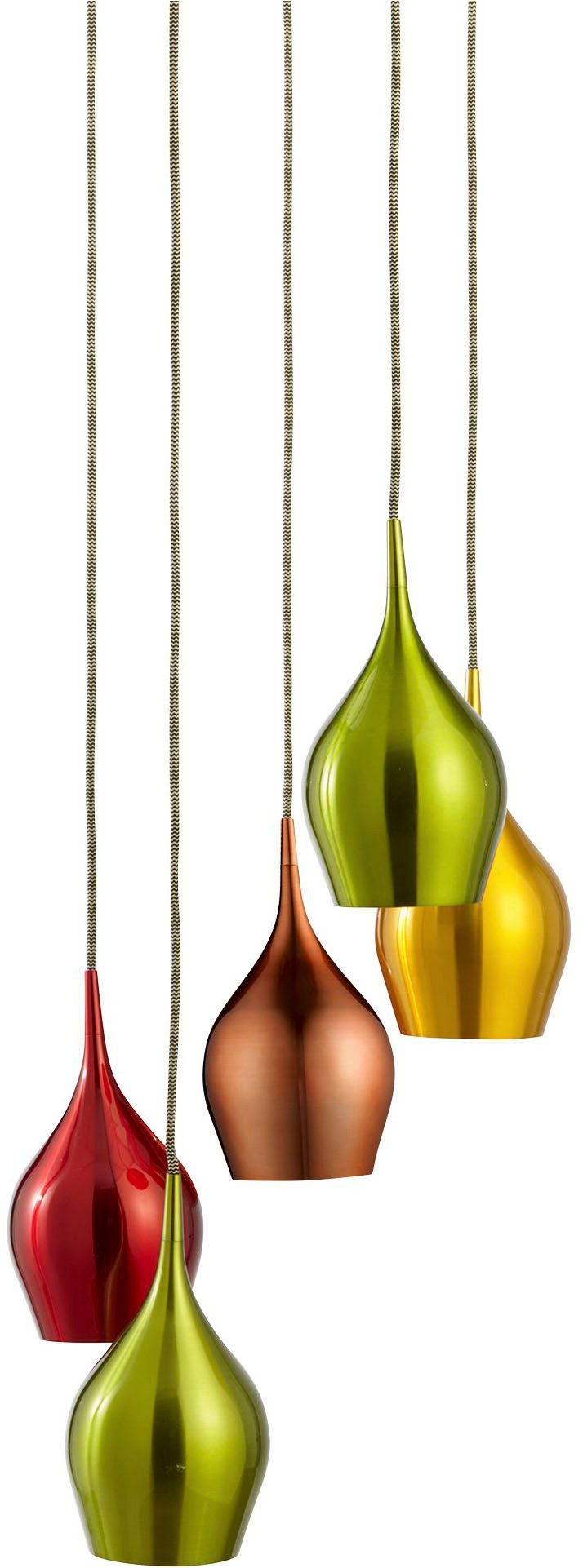 Searchlight Hängeleuchte Hängeleuchte Vibrant, 5-flammig, ohne Leuchtmittel, Metallic-Glanzeffekt