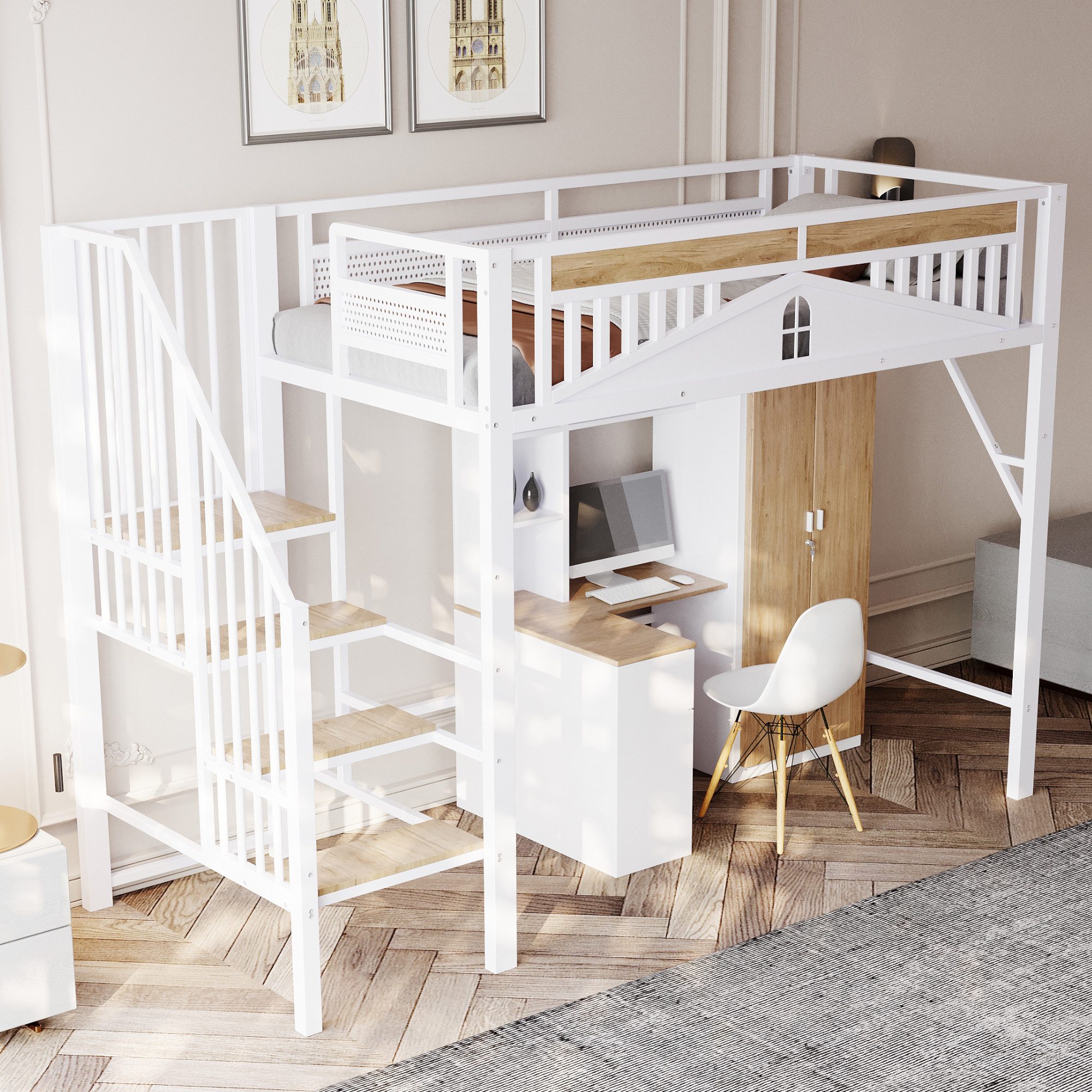 KLAM HOME Hochbett Metall-Hochbett 90 x günstig online kaufen