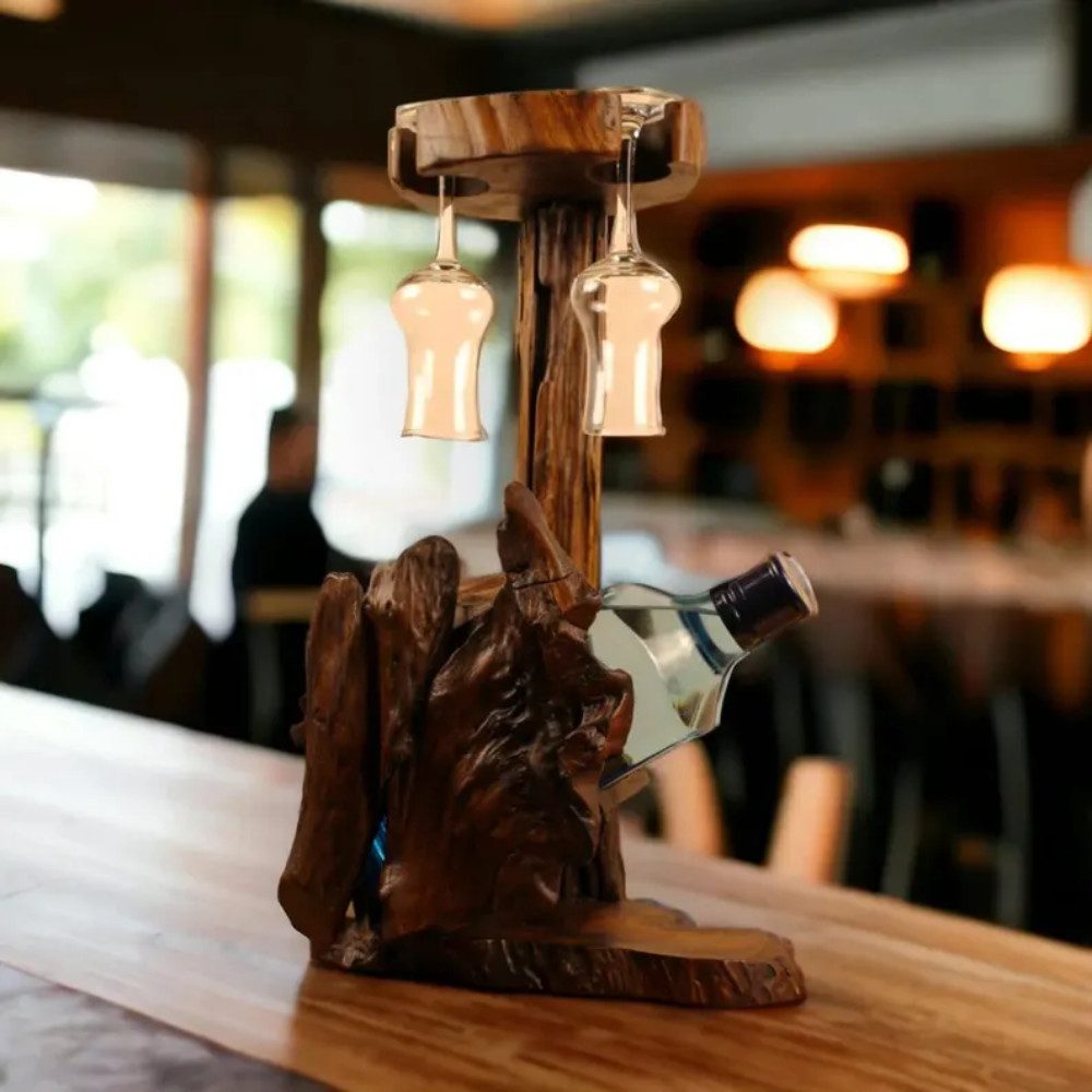 Weinflaschenhalter Teak Flaschenständer L