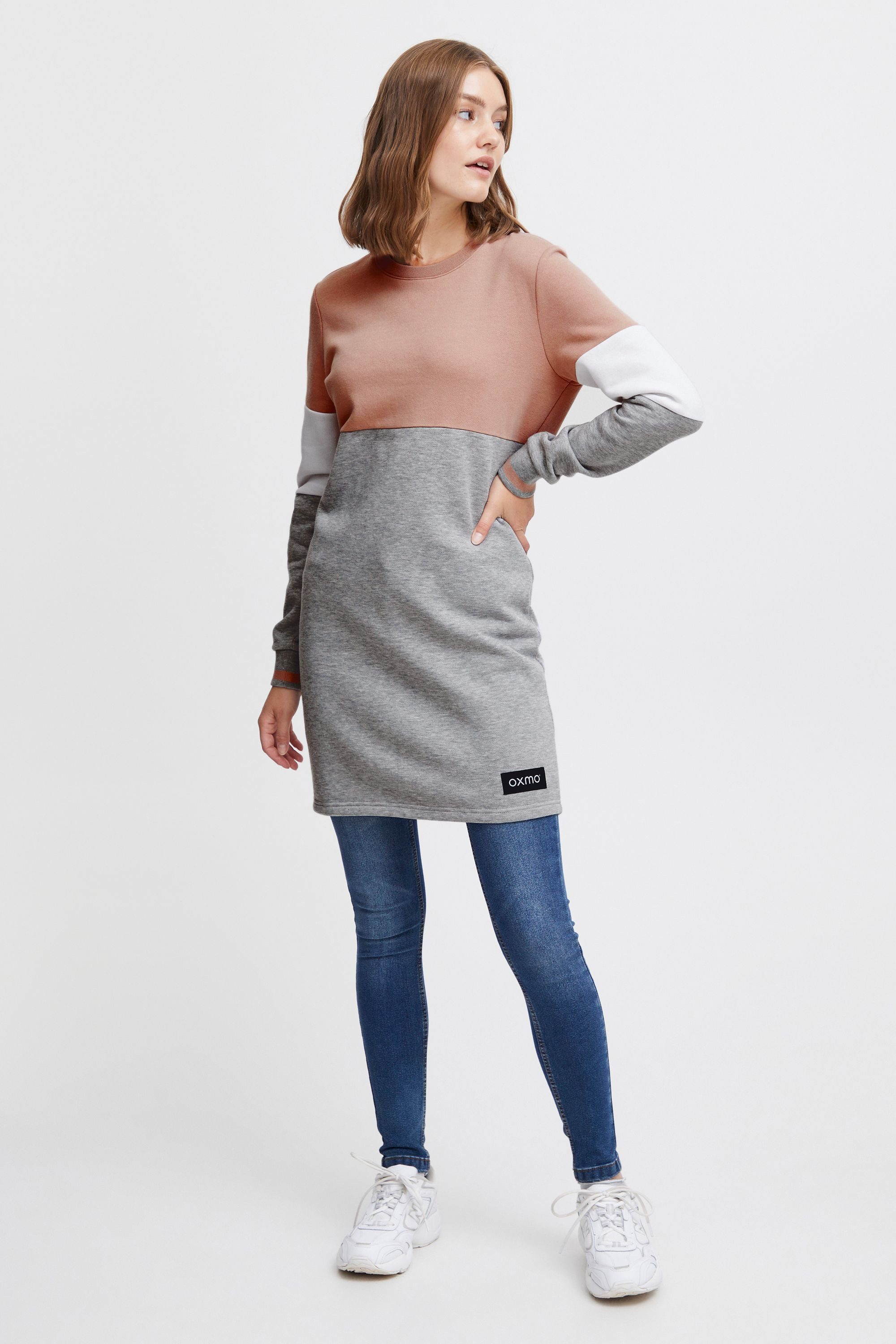 OXMO Sweatkleid OXSweat Sweatkleid in Colourblock-Optik günstig online kaufen