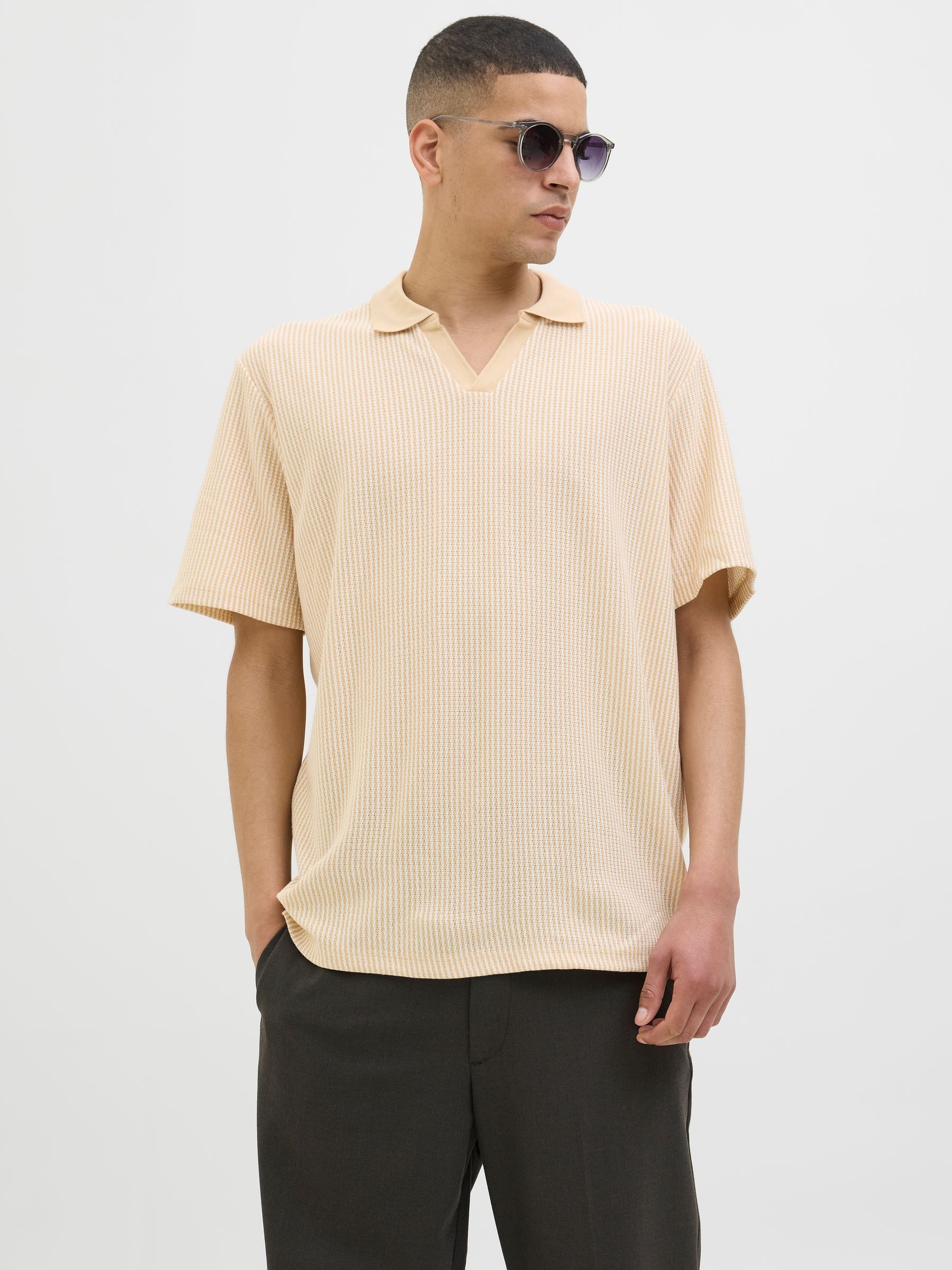 Jack & Jones Poloshirt Klassisch, Kurzarm, Geripptes Flachstrick Design JPR günstig online kaufen