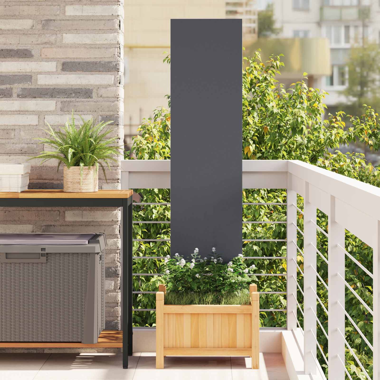 vidaXL Wandbild Garten Sichtschutz-Leinwand Anthrazit 32 x 140 cm, (1 St)