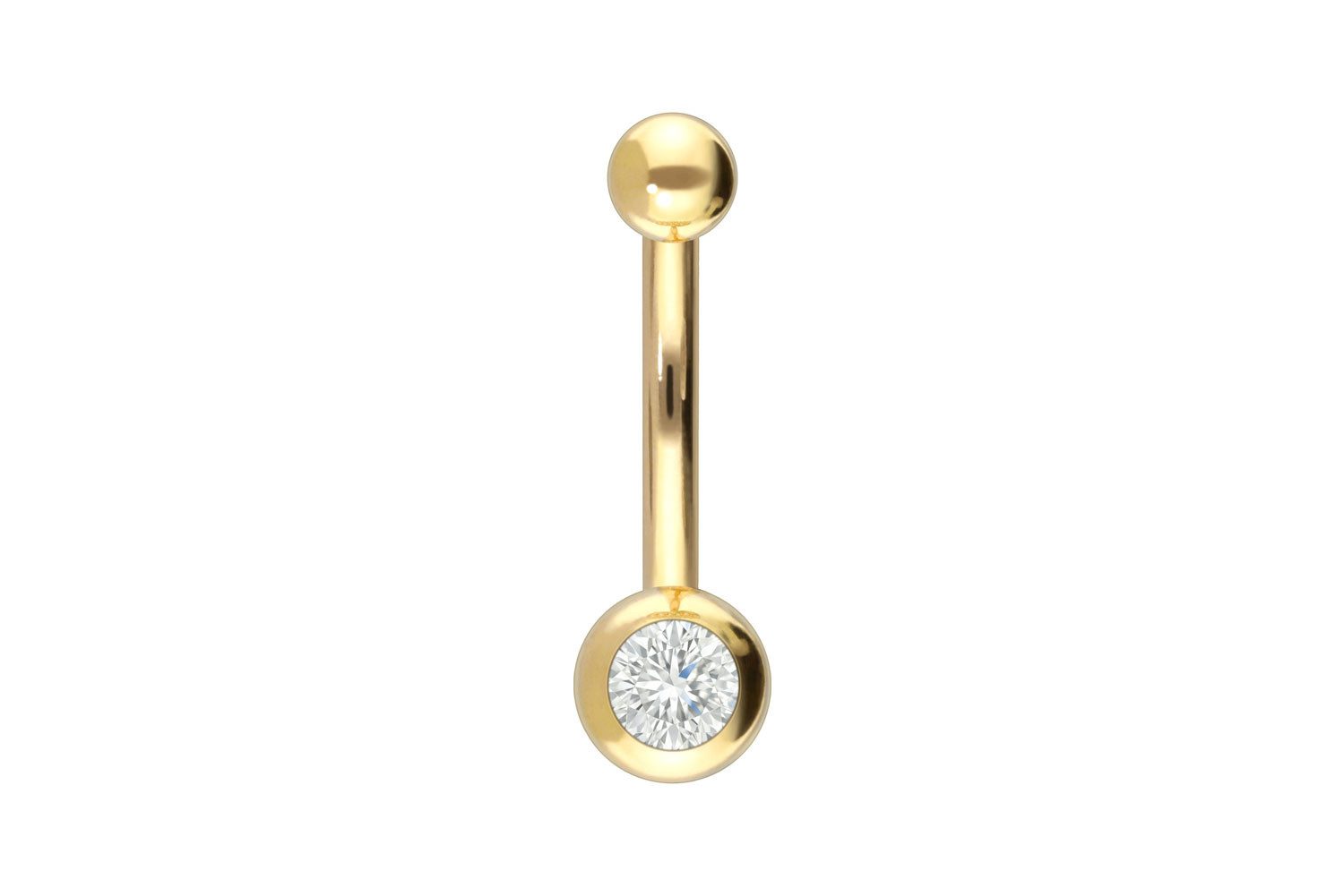 PIERCINGLINE Bauchnabelpiercing 18 Karat Gold Mini Bananabell DIAMANT (Bananabells, 1-tlg)