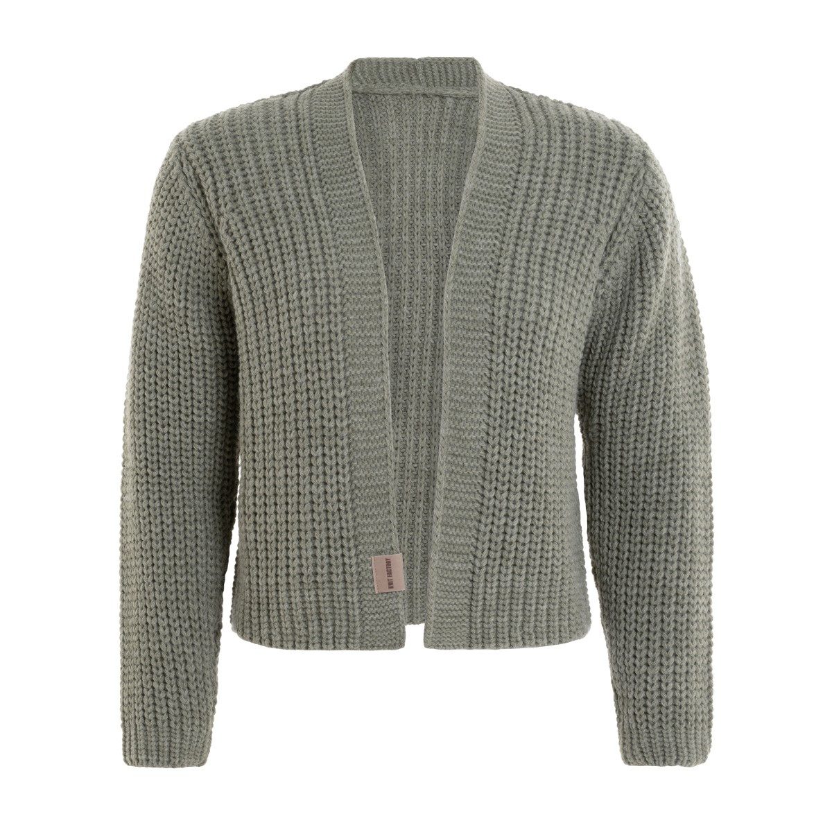 Knit Factory Strickjacke Marlo Kurze Urban Green 36 38 Grün 36/38 (1-tlg) Modell Marlo, für Herbst, Winter