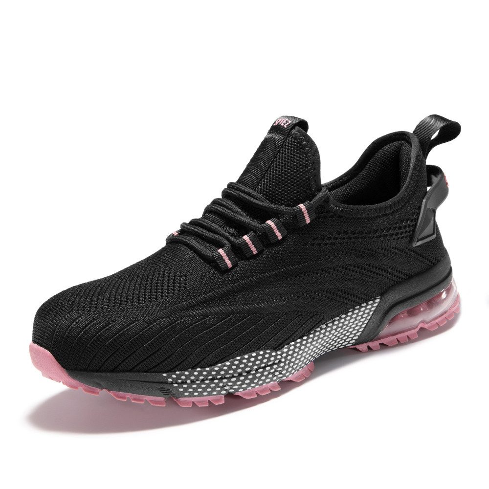 SPIEZ Sicherheitsschuhe Damen Stoßfest Anti-Smash Durchtrittsicher Rosa Sicherheitsschuh Rundumschutz Leichter Bequemer Slip On Rutschfeste EN ISO 20345