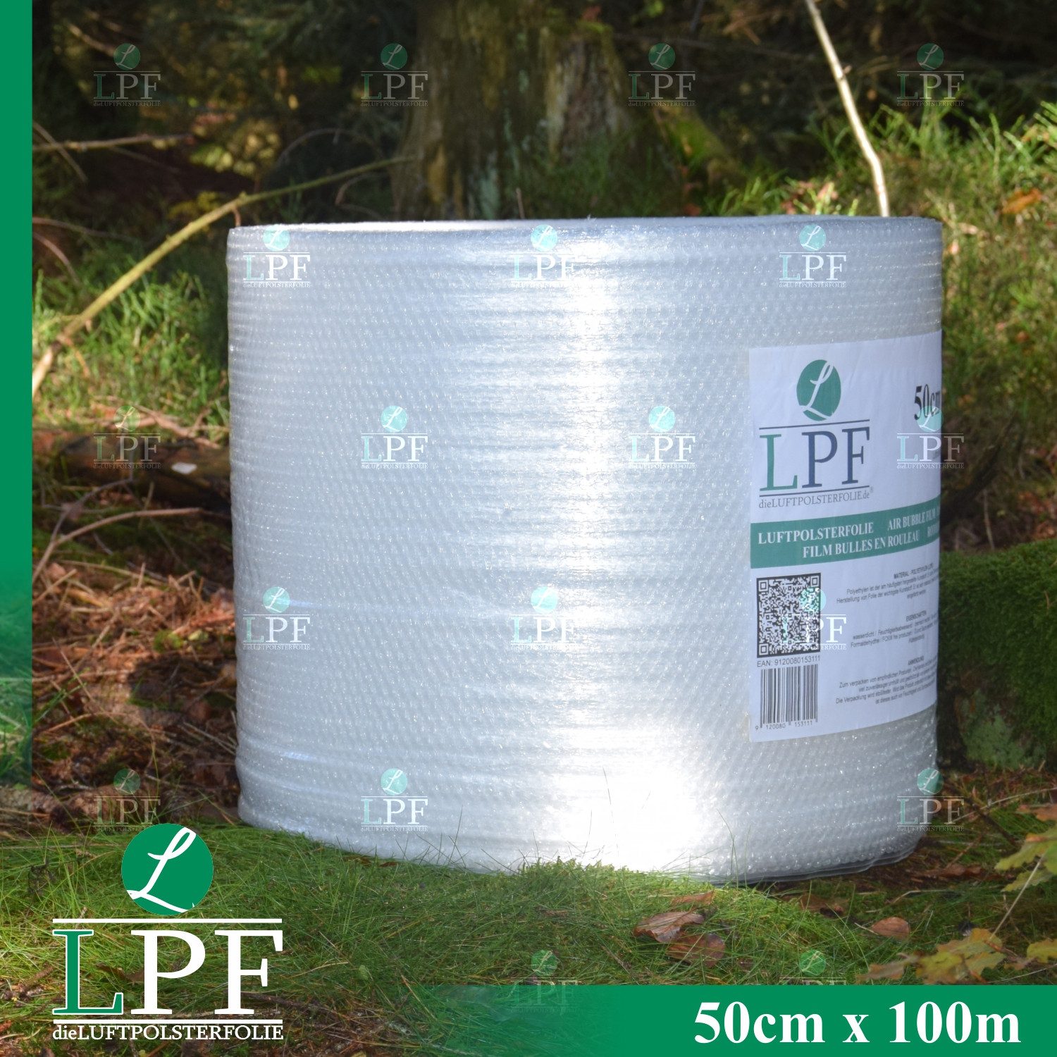 LPF dieLUFTPOLSTERFOLIE Schutzfolie Luftpolsterfolie Breite 50 cm x 100 m Blasenfolie Verpackungsfolie
