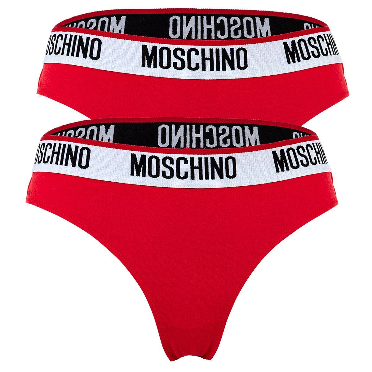 - Unterhose Damen Pack 2er Slip Rot Moschino Briefs, Hipsters