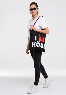 LOGOSHIRT Schultertasche Köln Logo, mit I Love Kölle-Print