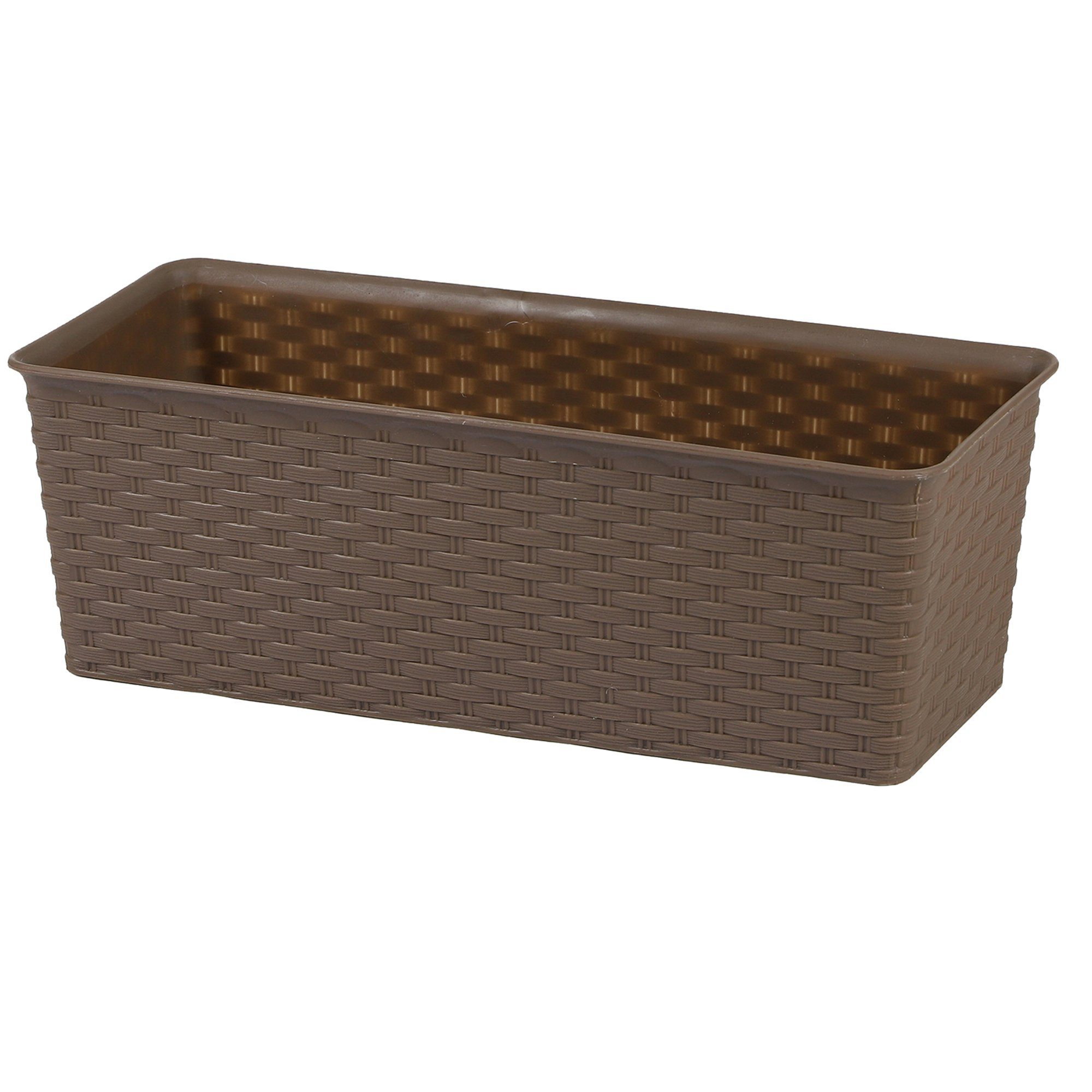 Annastore Balkonkasten Blumenkasten aus Kunststoff in RattanOptik