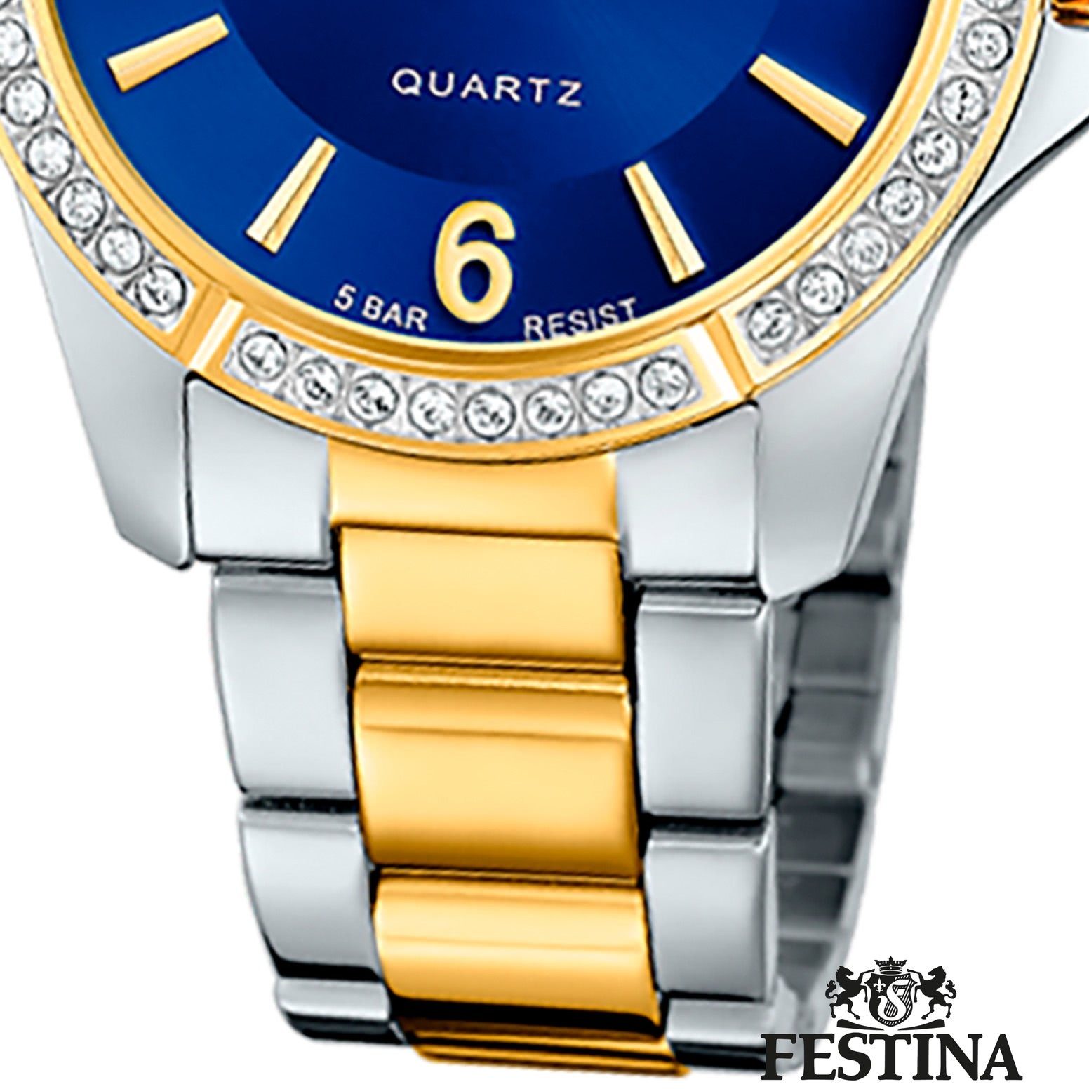 Festina Quarzuhr Festina Damenuhr Mademoiselle Armbanduhr, (Analoguhr), Damen Armbanduhr rund, Edelstahlarmband silber, gold, Fashion