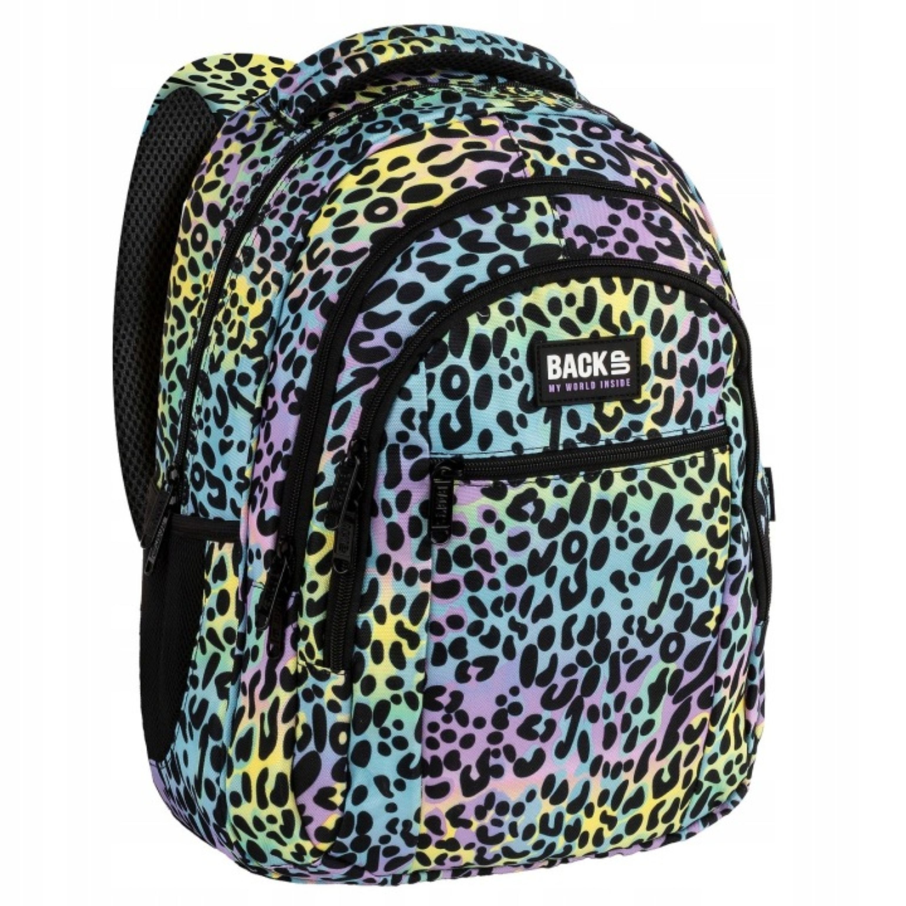 Back Up Schulrucksack BackUP Schulrucksack 26L Leopard Bunt Laptop Rucksack 42 cm (1-tlg)