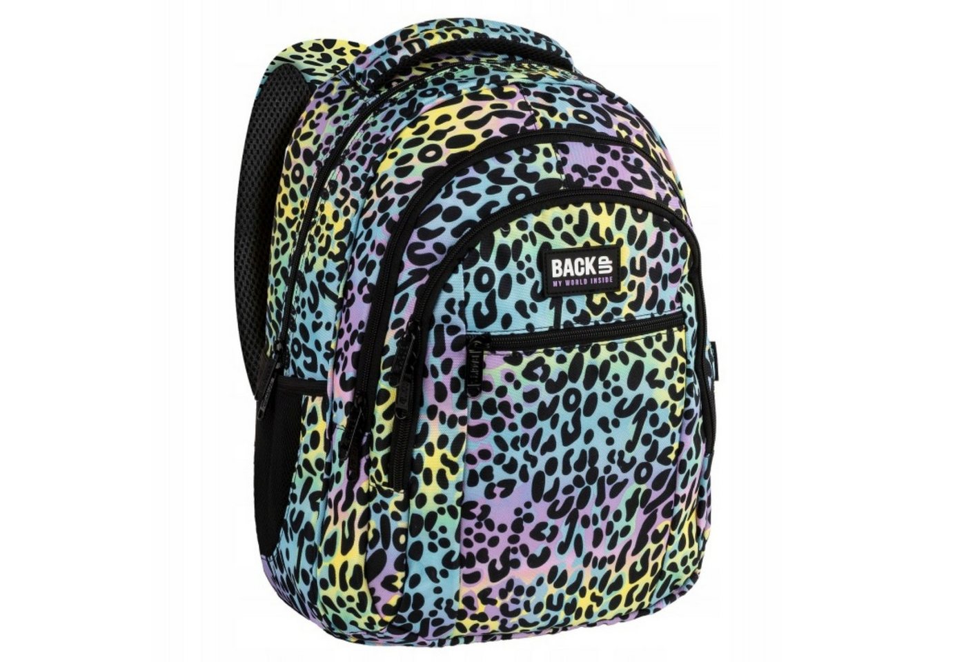 Back Up Schulrucksack BackUP Schulrucksack 26L Leopard Bunt Laptop Rucksack 42 cm (1-tlg)