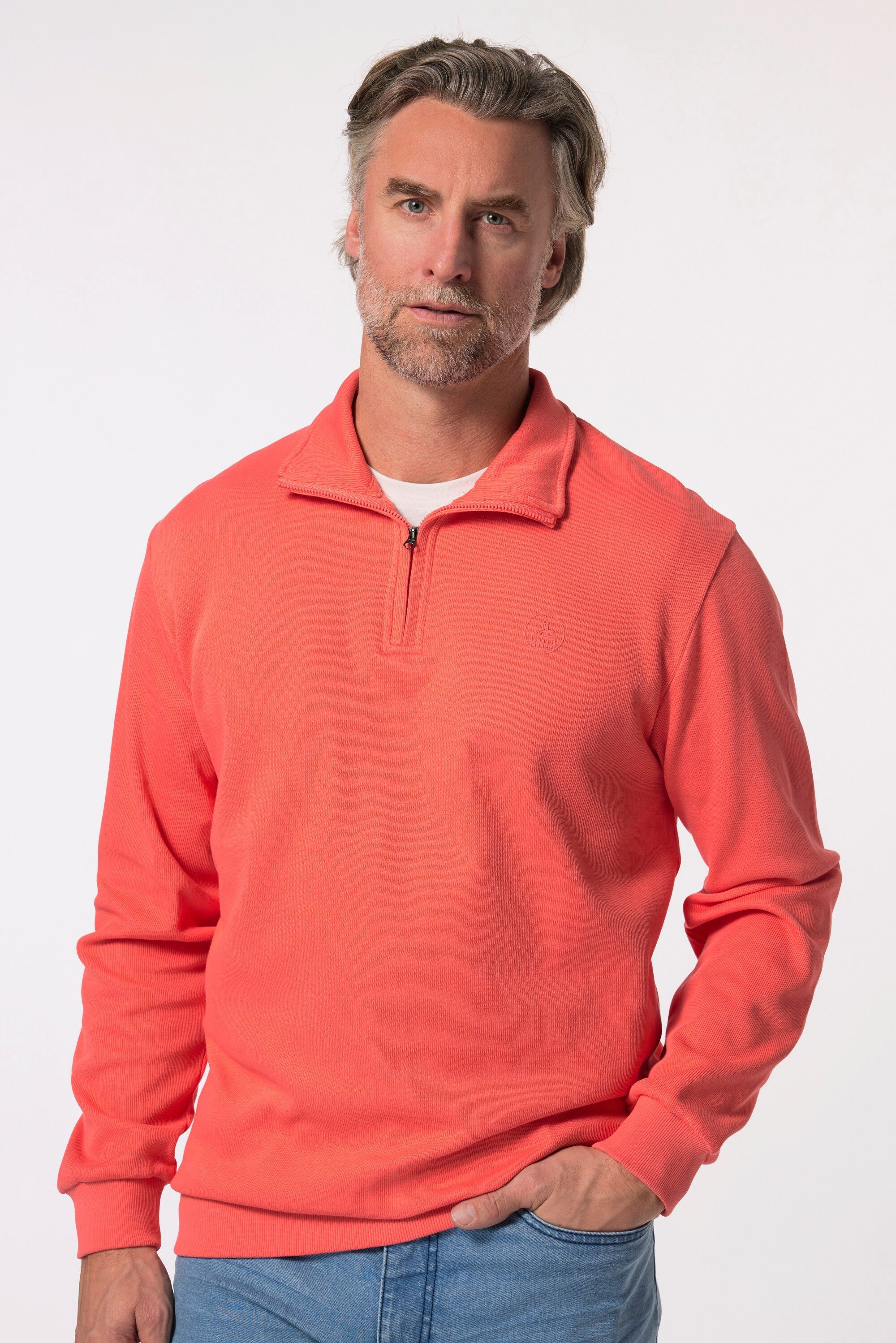 Boston Park Sweatshirt Sweat-Troyer Ripp-Qualität Zippkragen