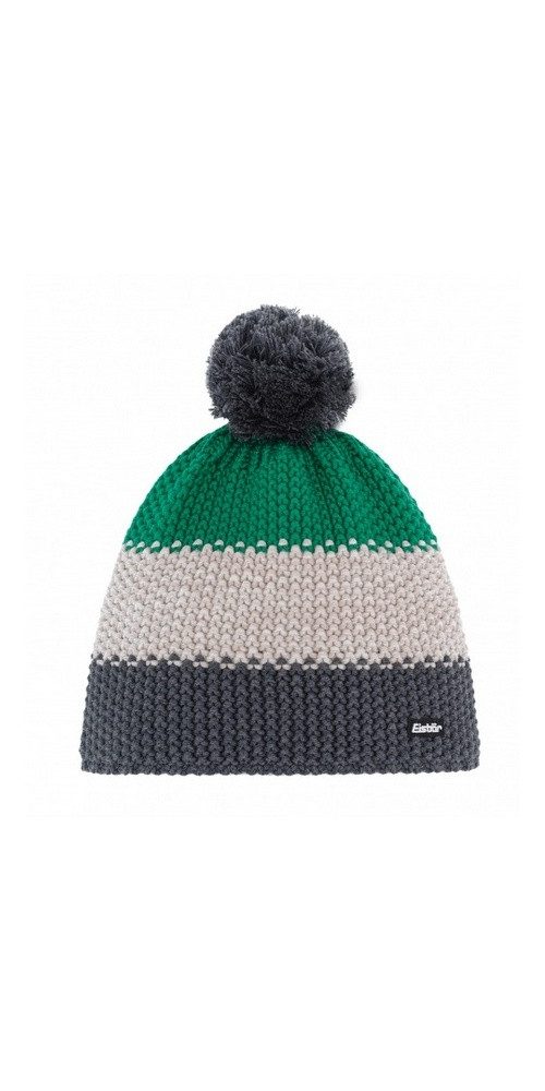 Eisbär Bommelmütze Wintermütze (Bommel) Star Pompon RL grün/grau Kinder