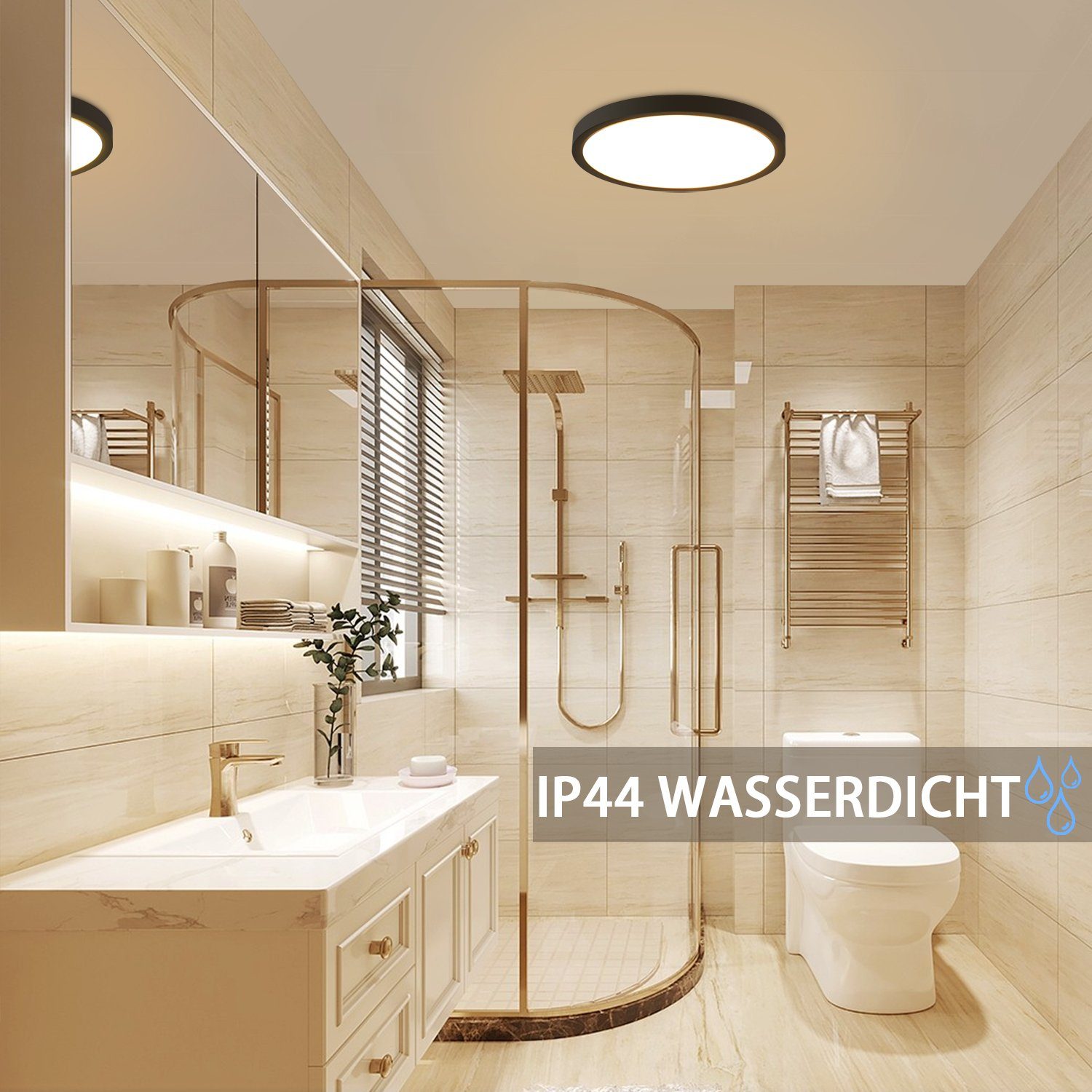 Nettlife LED Deckenleuchte Flaches Badlampe IP44 günstig online kaufen