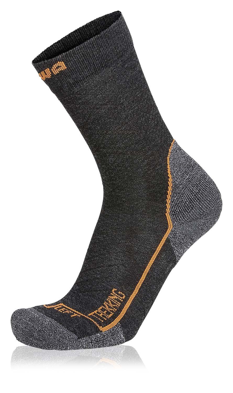 Lowa Wandersocken Crew Trekking (Merinowolle, Wabenstruktur) anthrazitgrau - 1 Paar