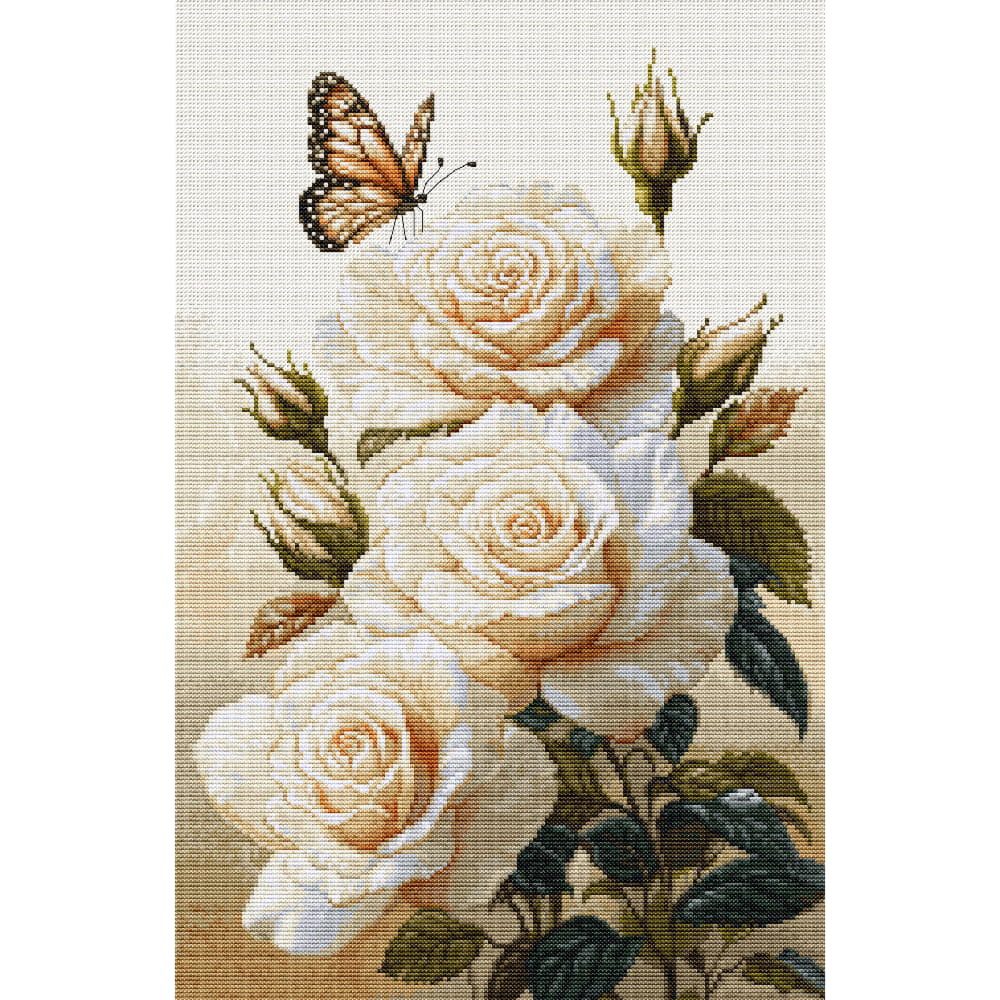 Luca-S Kreativset Luca-S kit de punto de cruz contado "El perfume de las rosas", 25x39cm, (embroidery kit by Marussia)