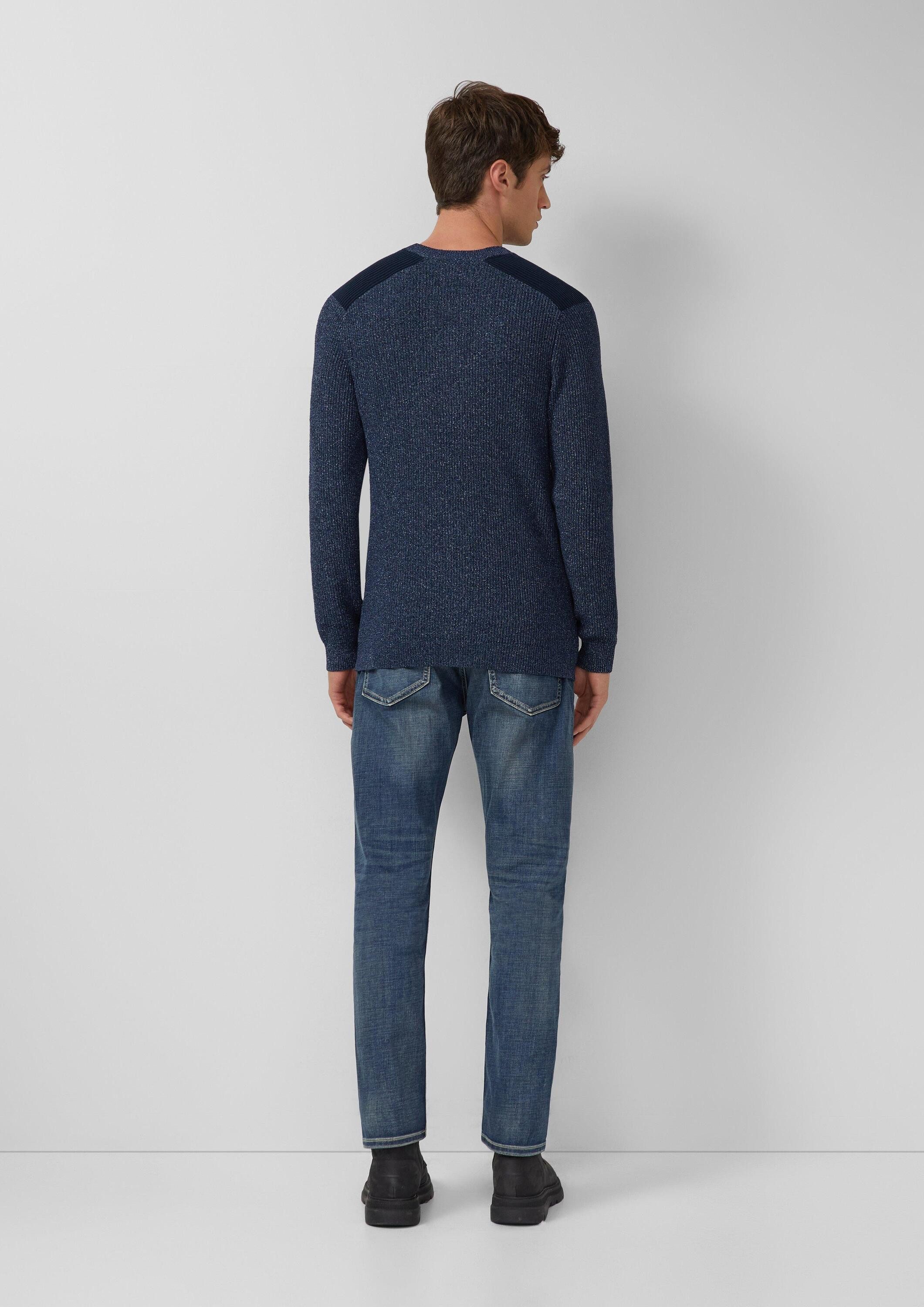 s.Oliver Longpullover Strickpullover Pullover aus Moulinégarn mit Schultereinsätzen