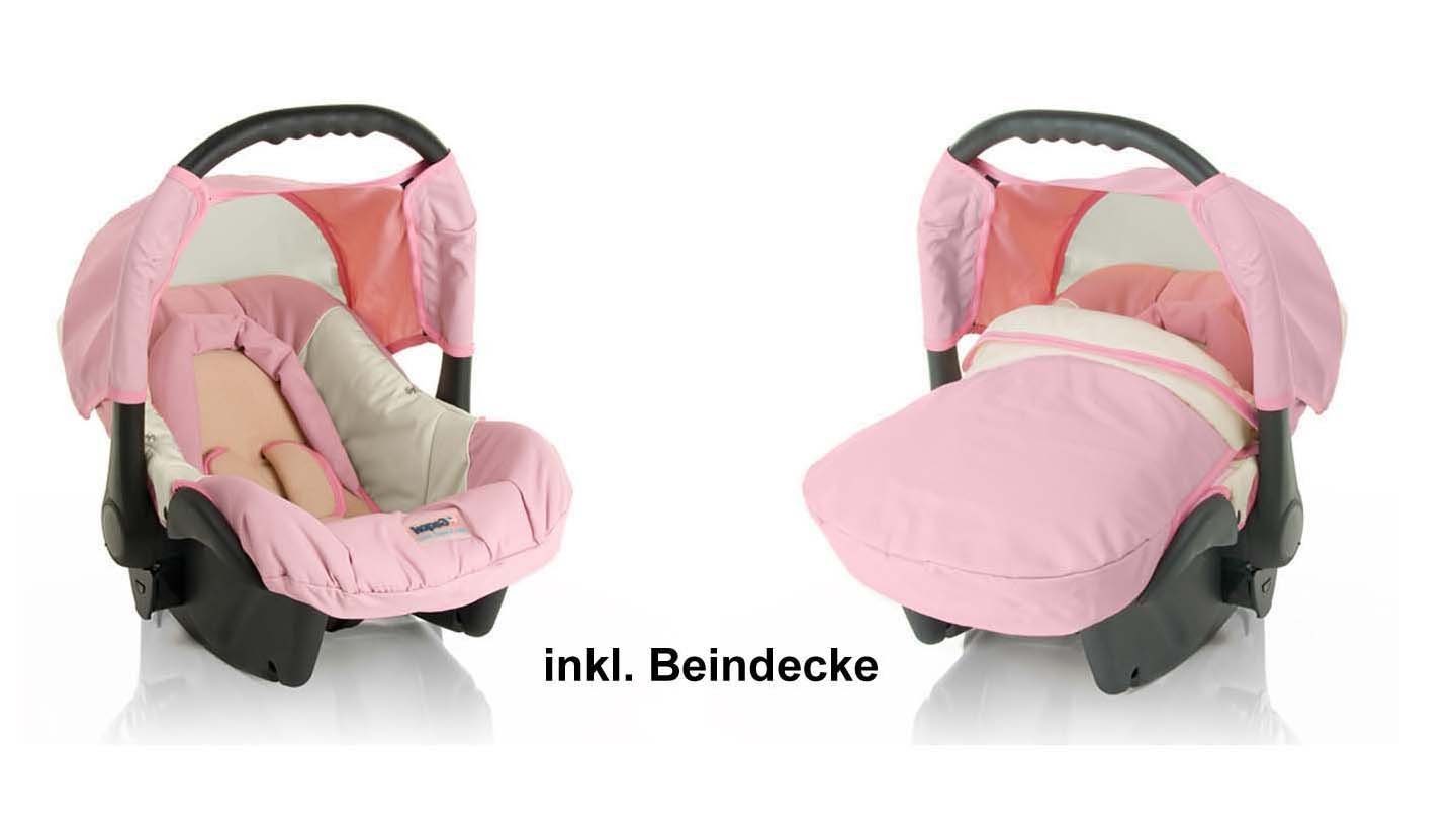 in in 1 Flash Autositz - 3 15 Farben 18 Rosa-Creme Kinderwagen-Set - inkl. Kombi-Kinderwagen Teile babies-on-wheels