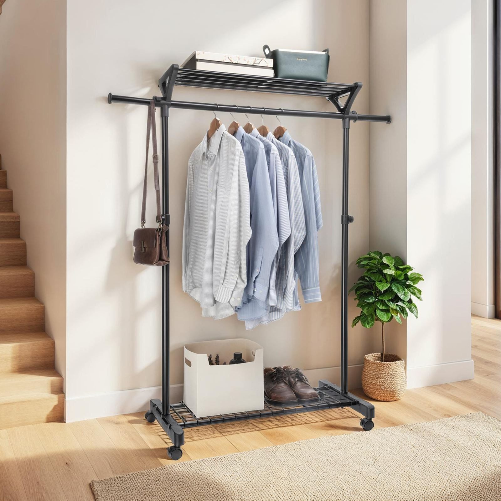 IDIMEX Garderobenständer VIDA, Kleiderständer mit Rollen und Schuhablage, m günstig online kaufen