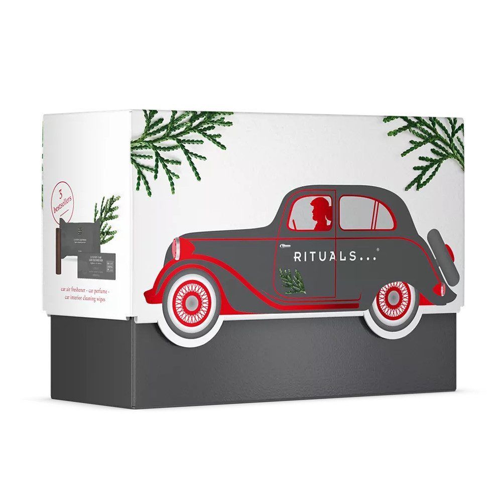 Rituals Pflege-Geschenkset Rituals Homme Autoparfum Geschenkset Car Gift Set, 4-tlg., Autoparfum, Halterung, Reinigungstücher & Air Freshener