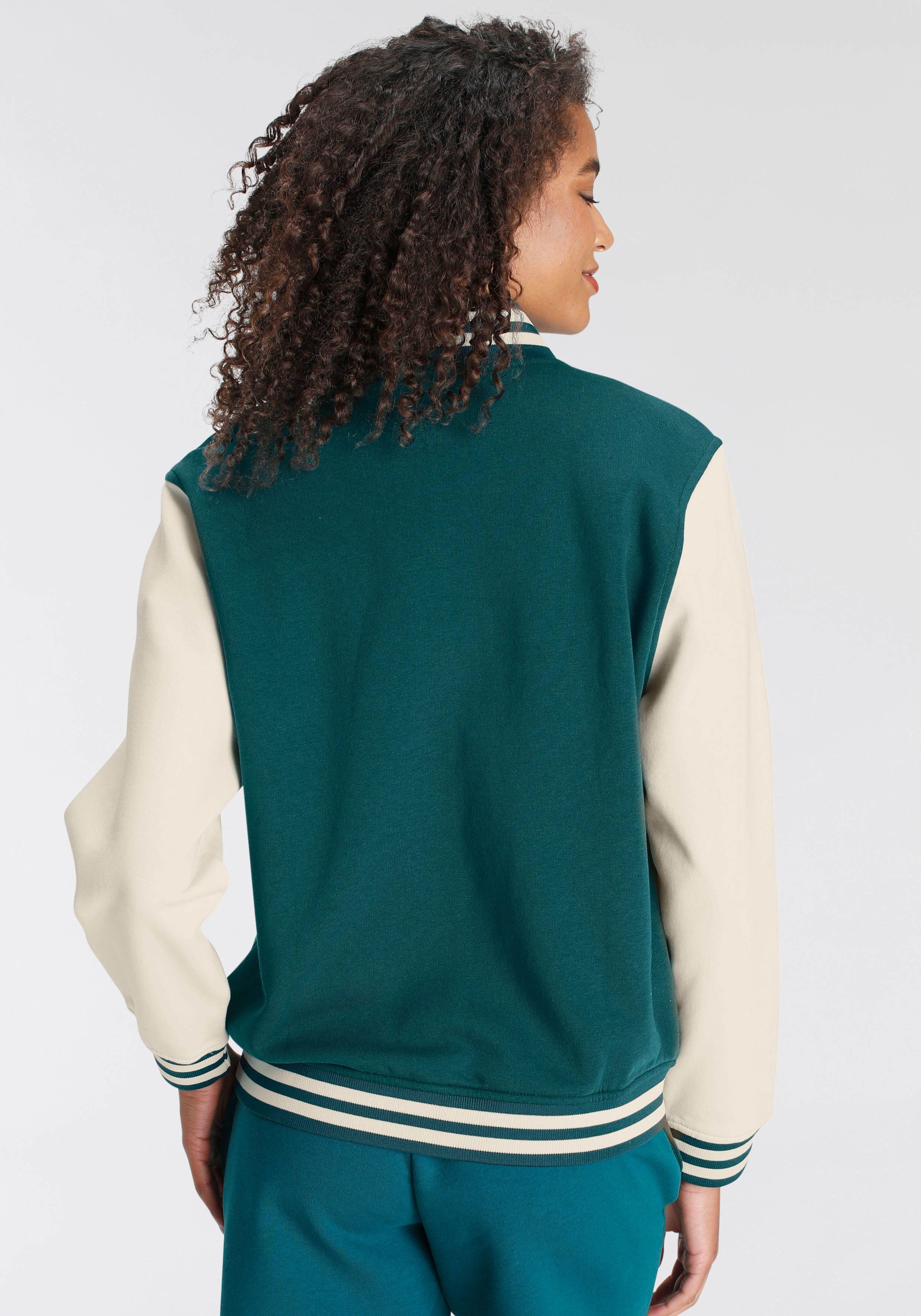 LSCN by LASCANA Sweatjacke im College Stil, Loungeanzug
