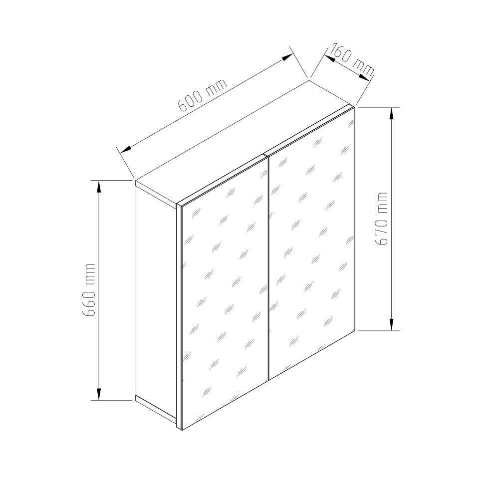 Planetmöbel Badezimmerspiegelschrank Bad Spiegelschrank Merkur mit LED Leuchte Chrom 60cm