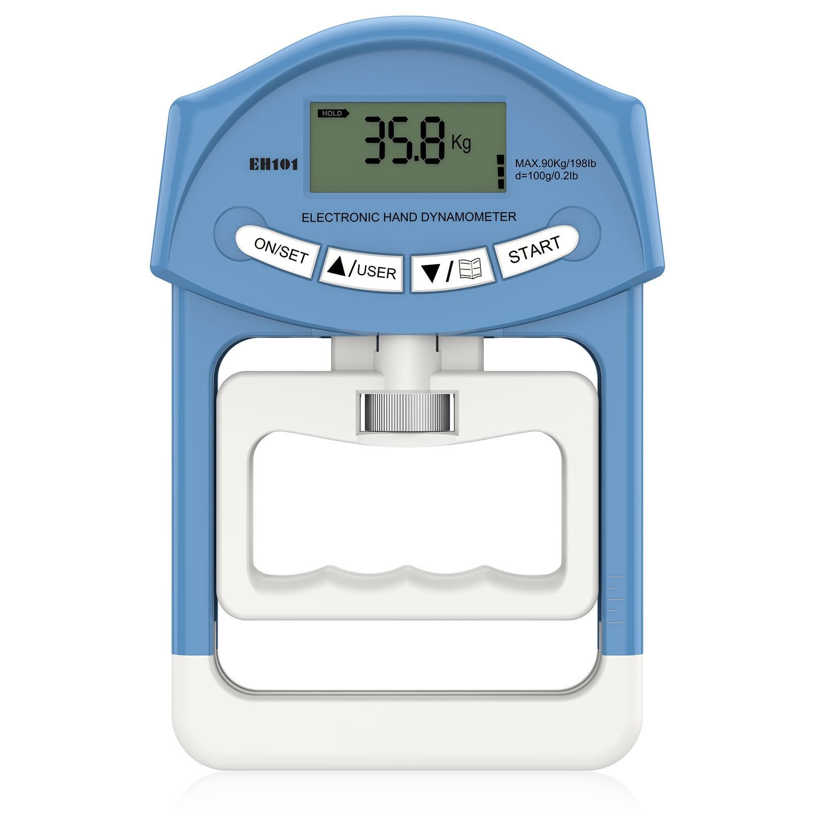 HOMELIVE Handmuskeltrainer Elektronischer Handdynamometer 90kg / 200lbs Kapazität Reichweite (1-St)