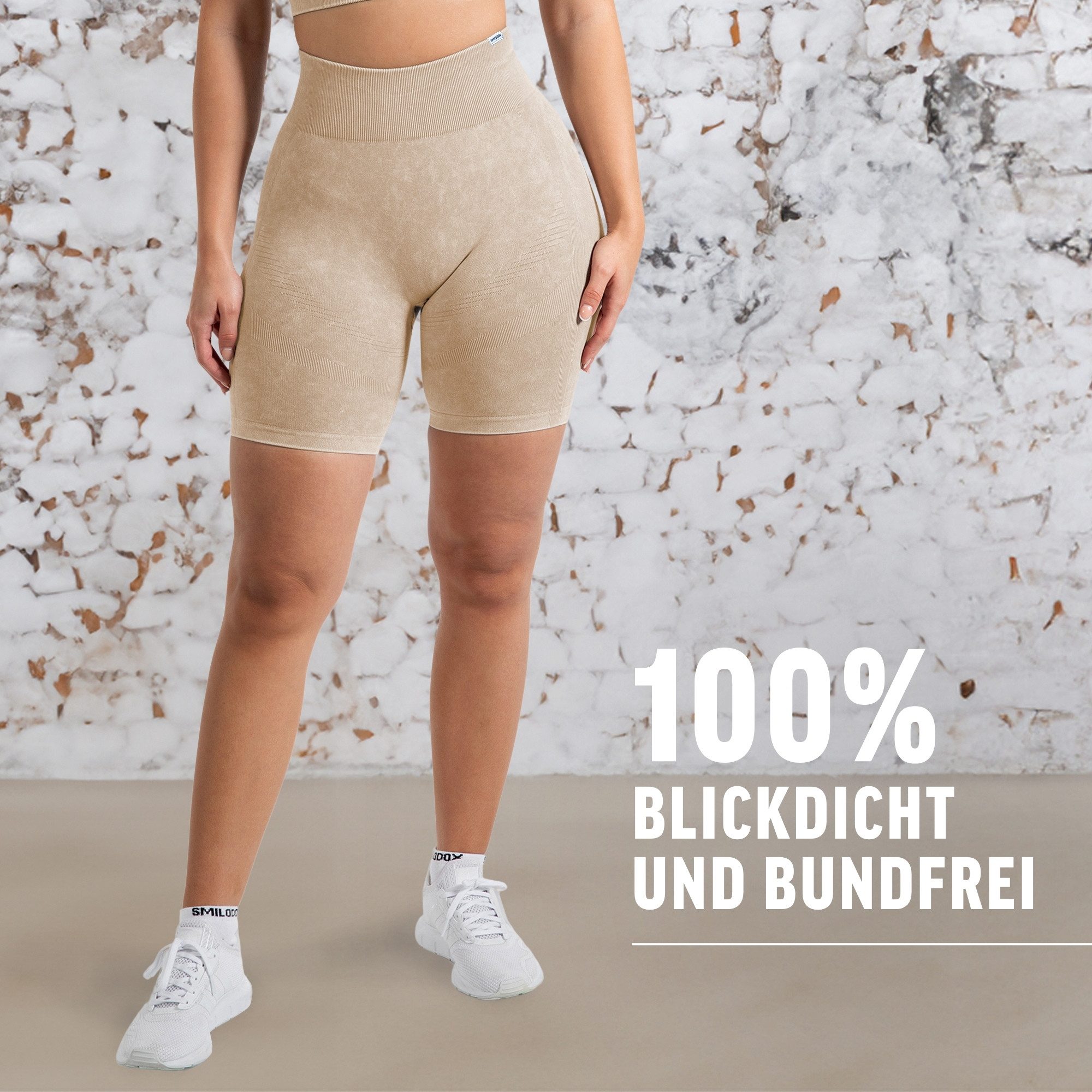 Smilodox Shorts Batik Ruth, High Waist V-Shape Hotpants mit Scrunch Yoga & Fitness Seamless Push Up Radlerhose Squatproof Sporthose Gym Freizeit