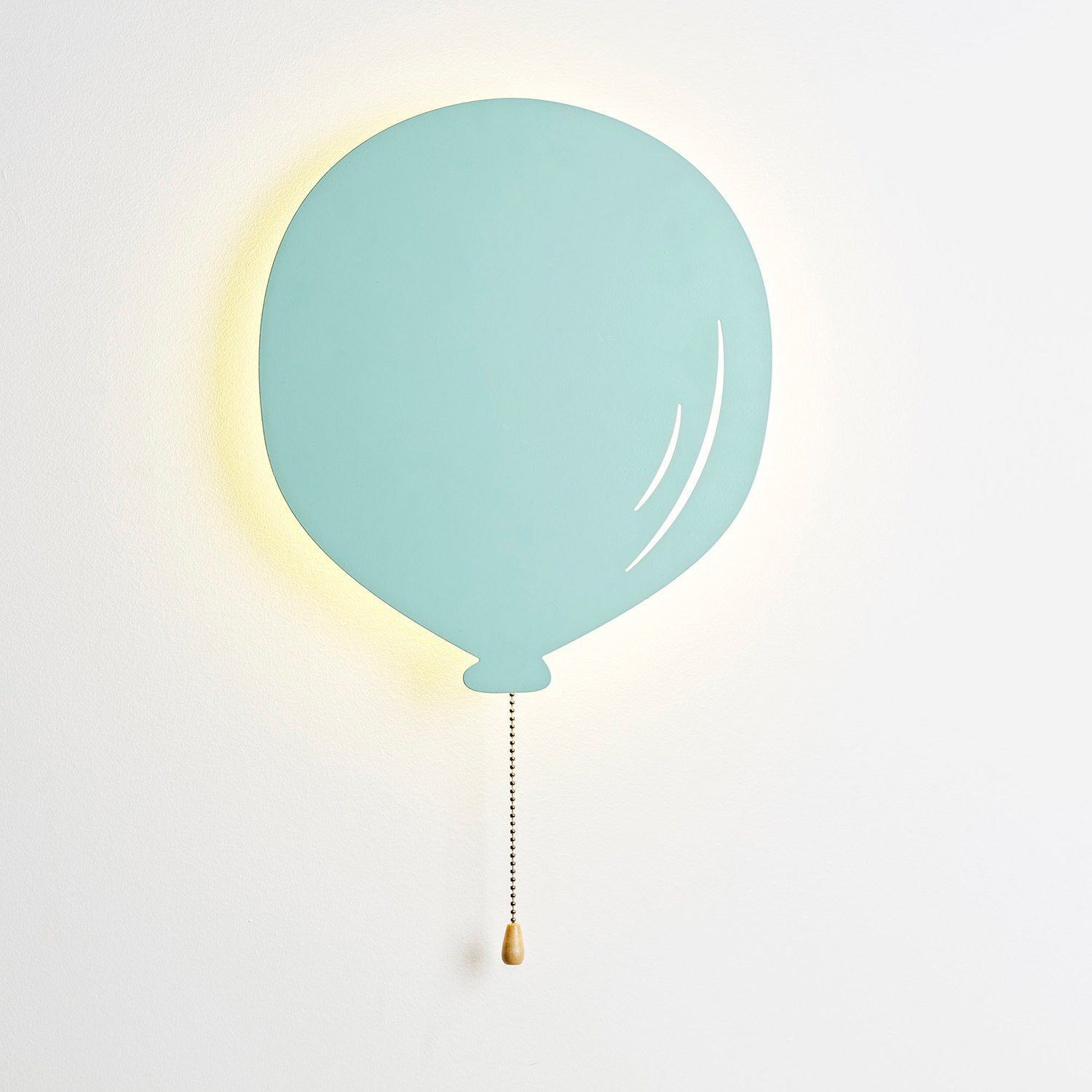 Lights4fun LED Wandleuchte Metall Luftballon Lampe türkis – Bild 4 von 4