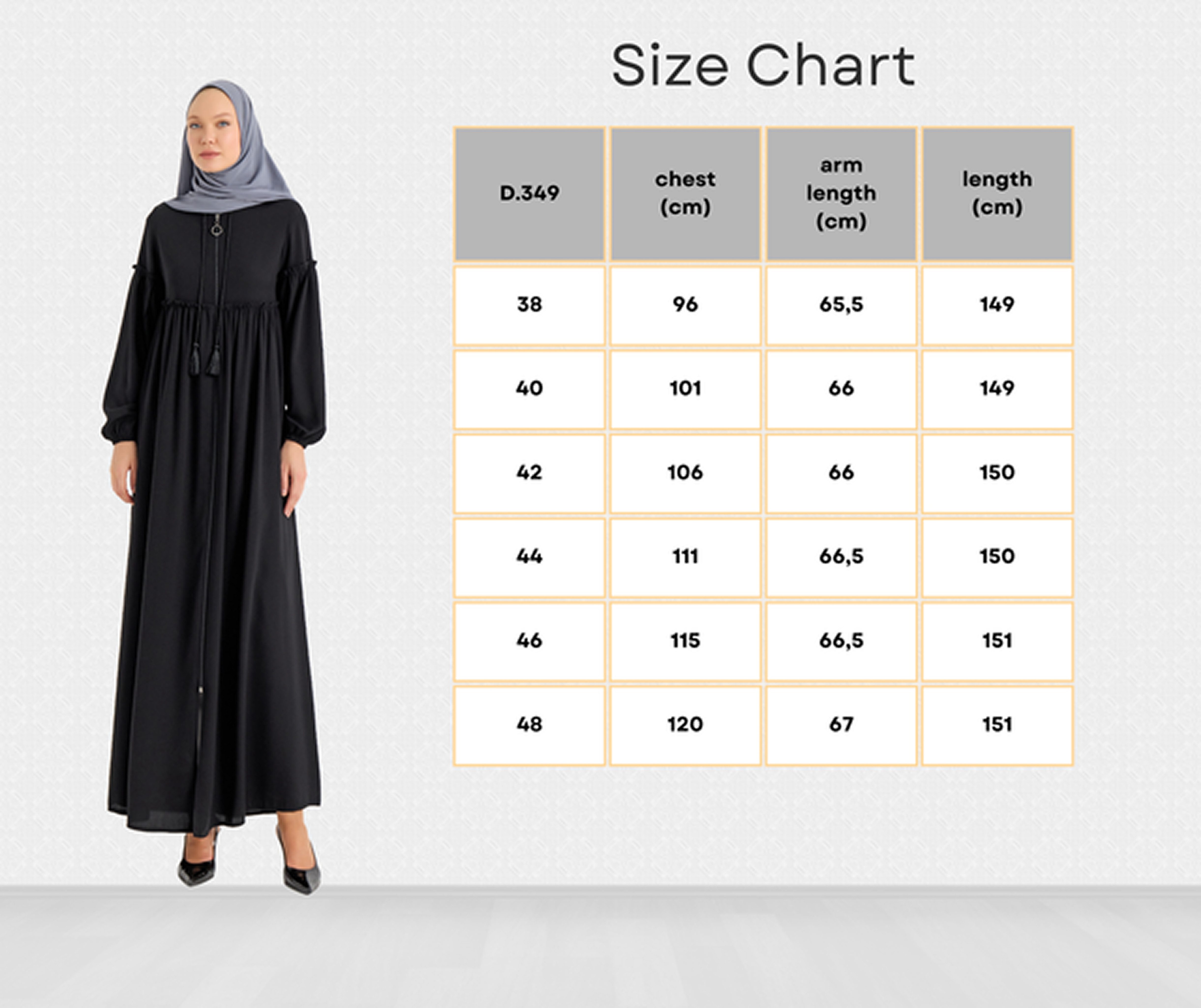 ELYANUR Maxikleid Hochwertige erweiterte Abaya – Bild 5 von 5