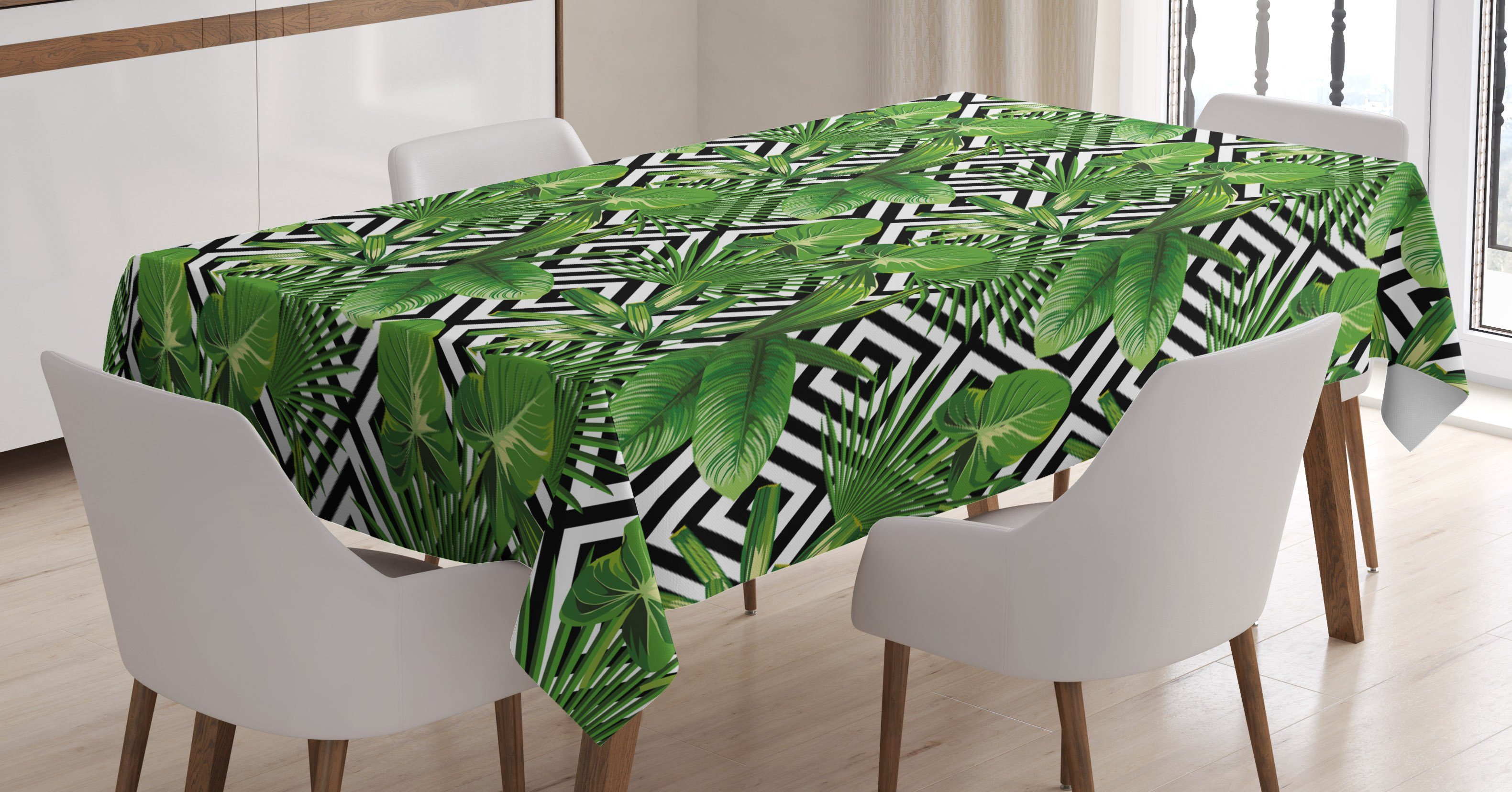Farbfest geeignet Bereich Abstrakt Klare Außen Moderne Tischdecke Für Farben, Waschbar den Kokosnuss-Palme Abakuhaus