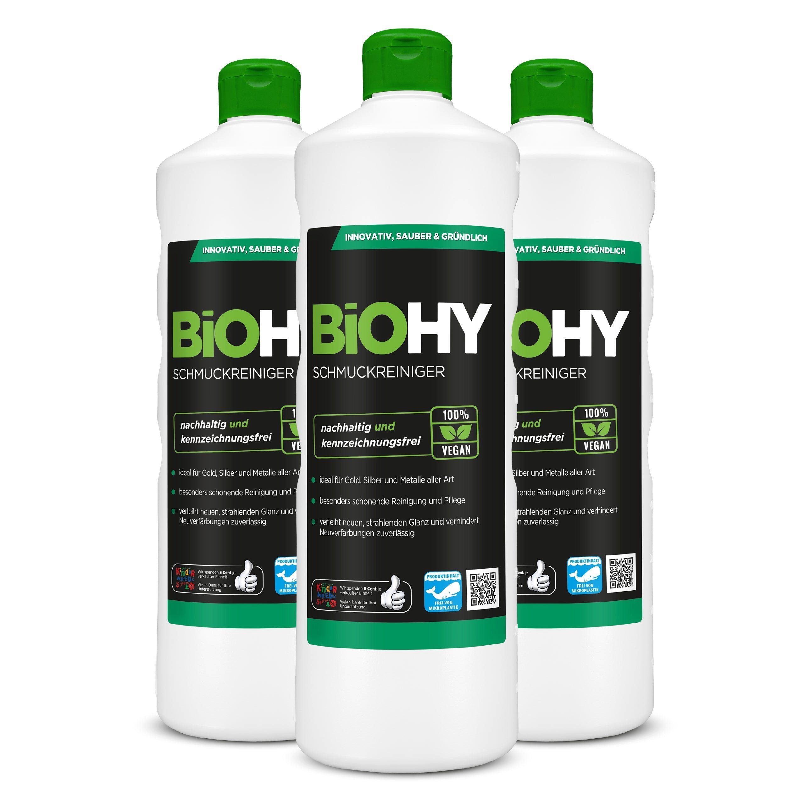 BiOHY Schmuckreiniger 3er Pack (3 x 1 Liter Flasche) Schmuckreiniger (3-St)
