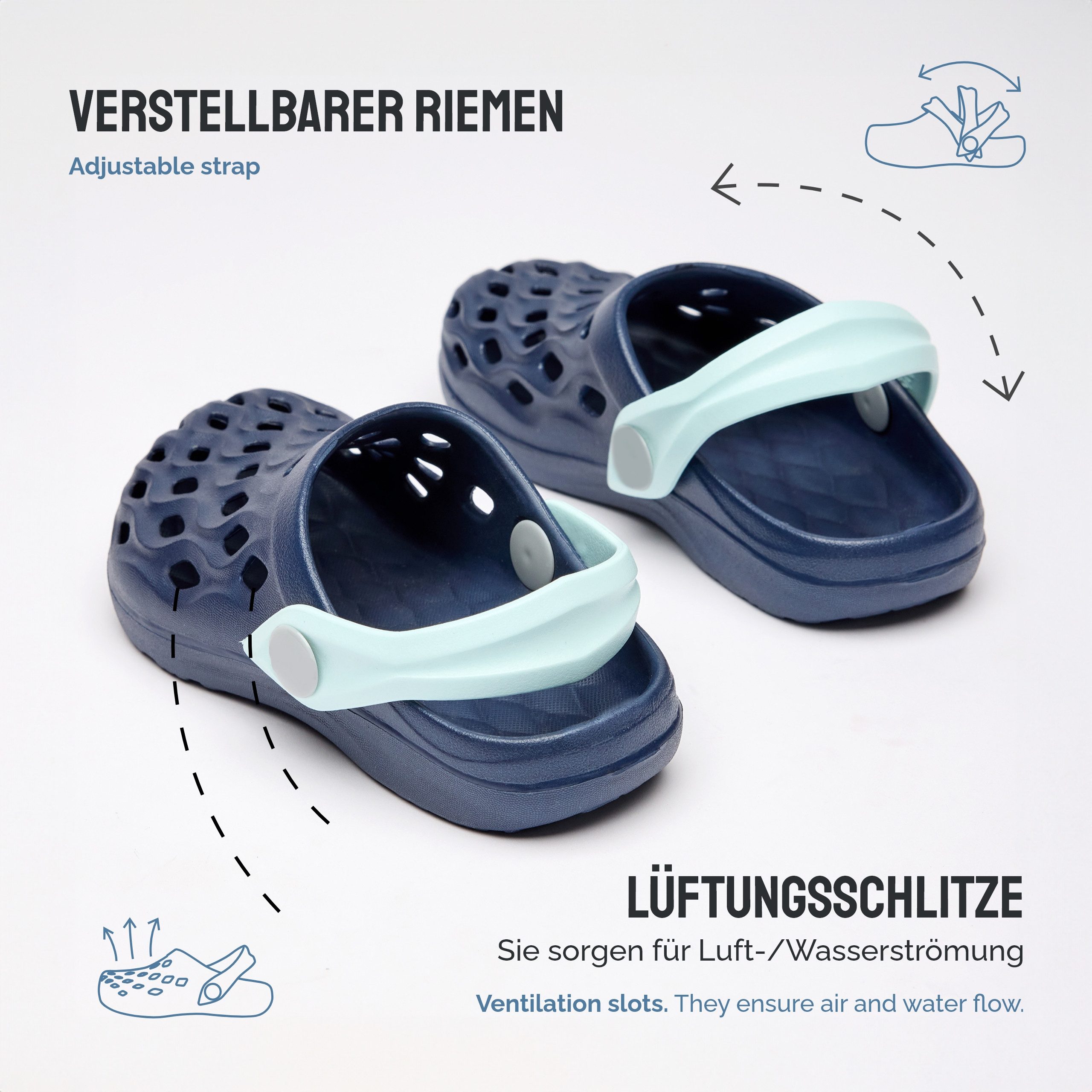 Ladeheid Kinder leichte EVA Clogs Gartenclogs Gartenschuhe LACA14 Clog