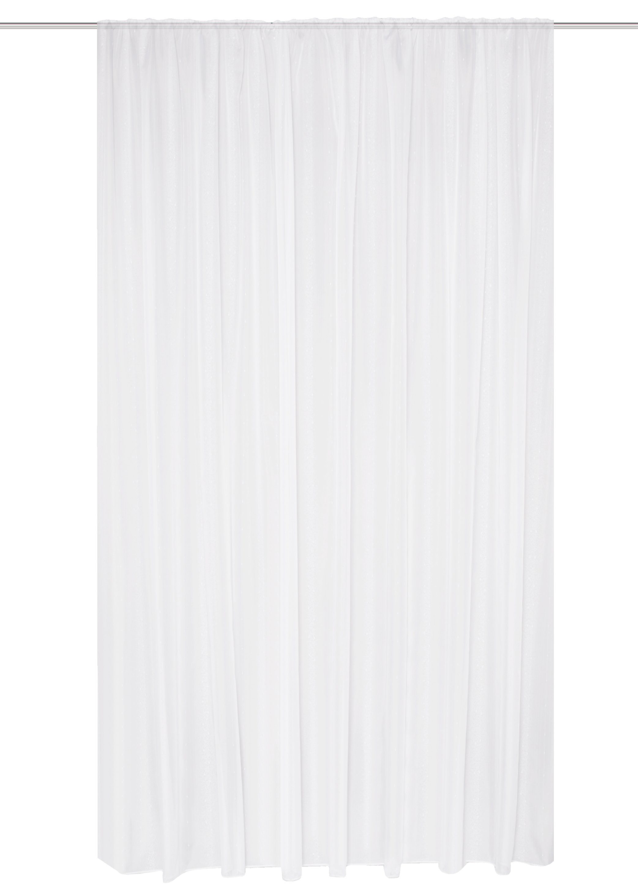 Vorhang 41082 Fertigstore KYRA aus Effektvoile mit streifen, weiß, Kräuselband