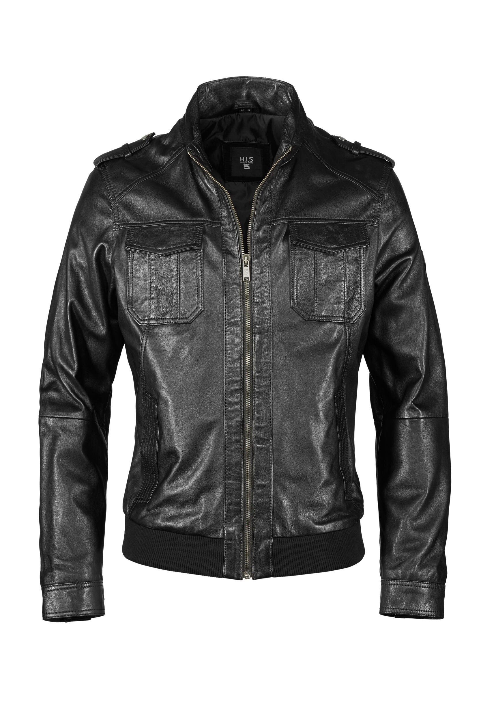 H.I.S Lederjacke (1-St) mit Stehkragen
