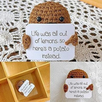 Coonoor Minipuppe Pocket Hug Positive Kartoffel, Strickwolle Puppe