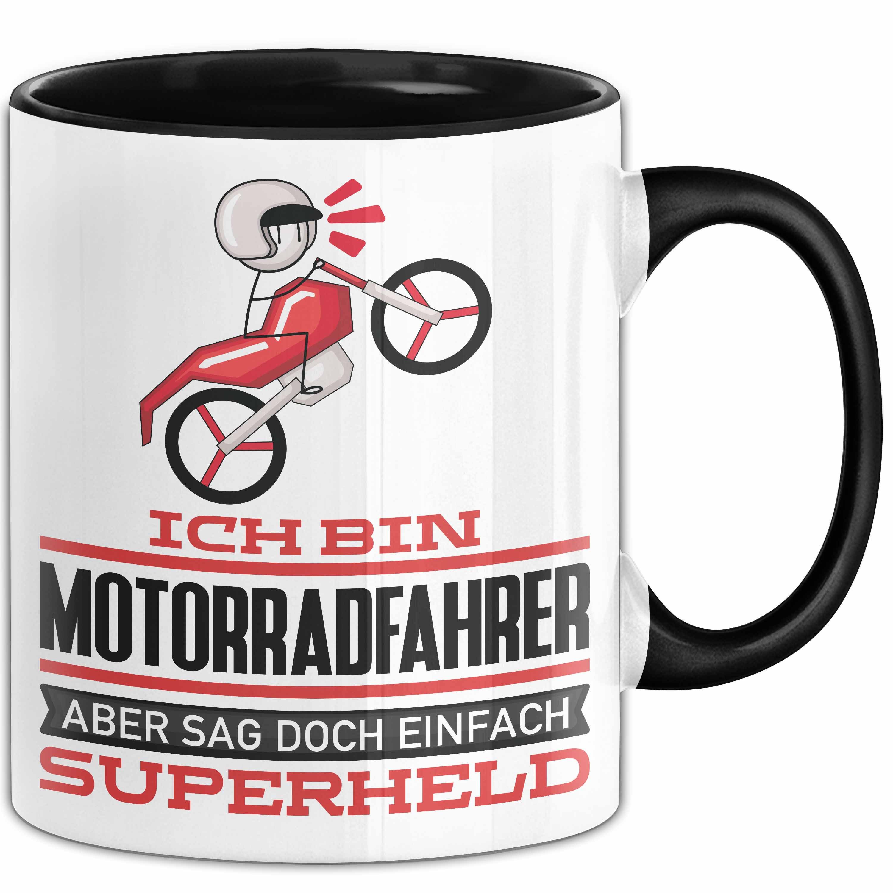 Trendation Tasse Motorradfahrer Geschenk Tasse Ich Bin Motorradfahrer Aber Sag Doch Ein, Keramik