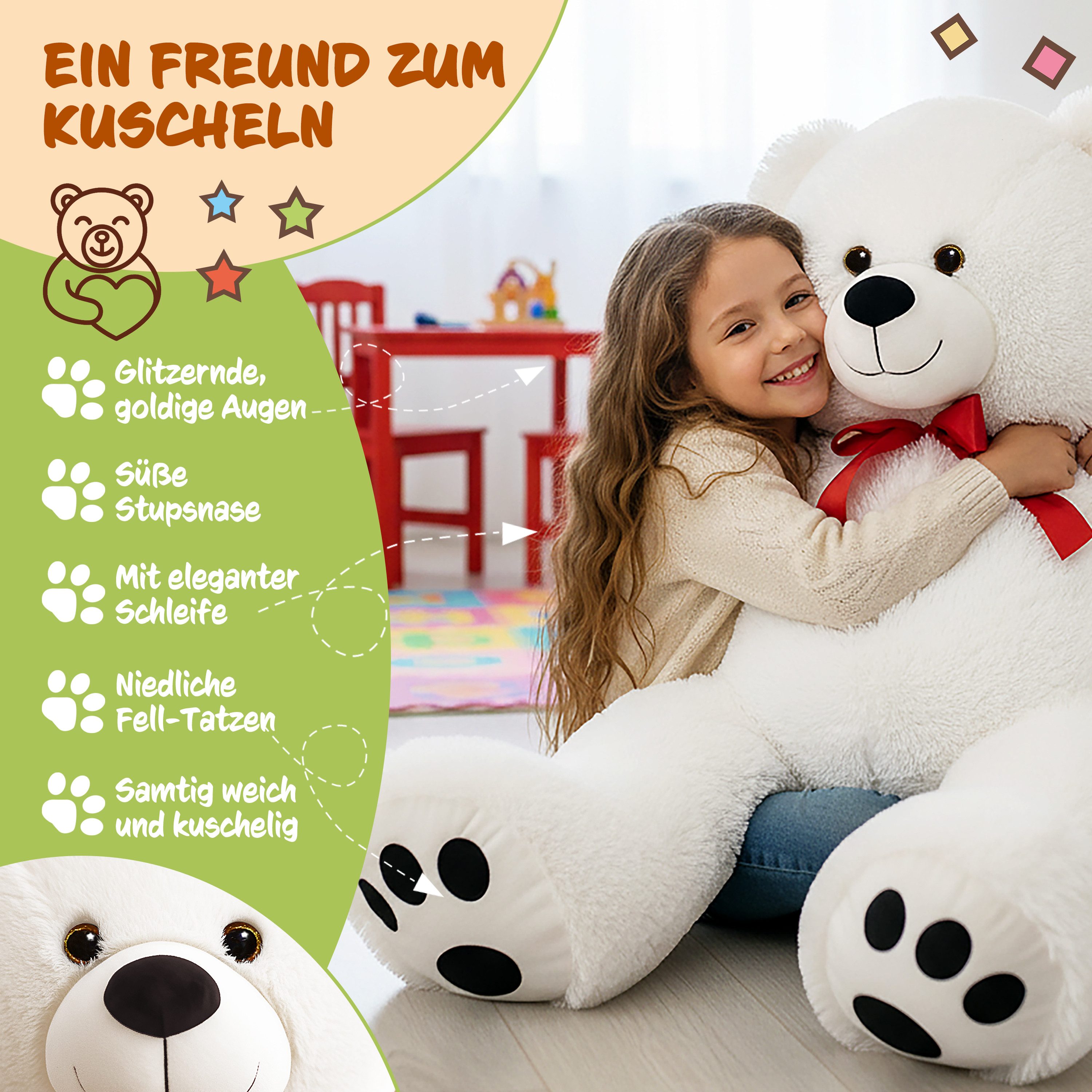 monzana Kuscheltier Deuba (1-St), Teddybär L - XXXL 50-175cm verschiedene F günstig online kaufen