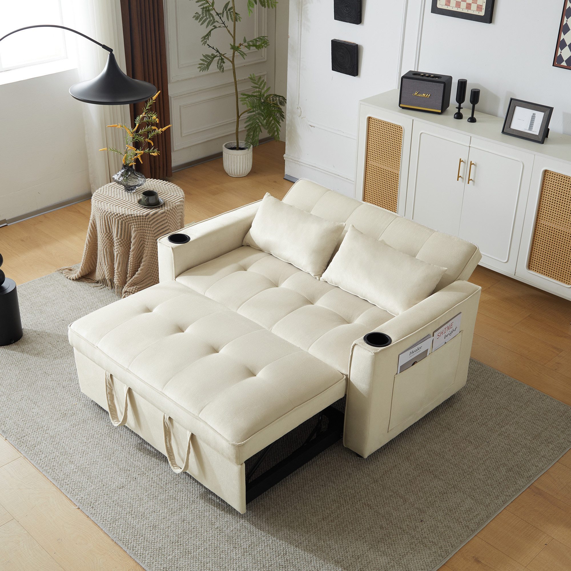 Merax Schlafsofa, mit 3-in-1 Bettfunktion,Loungesessel mit günstig online kaufen