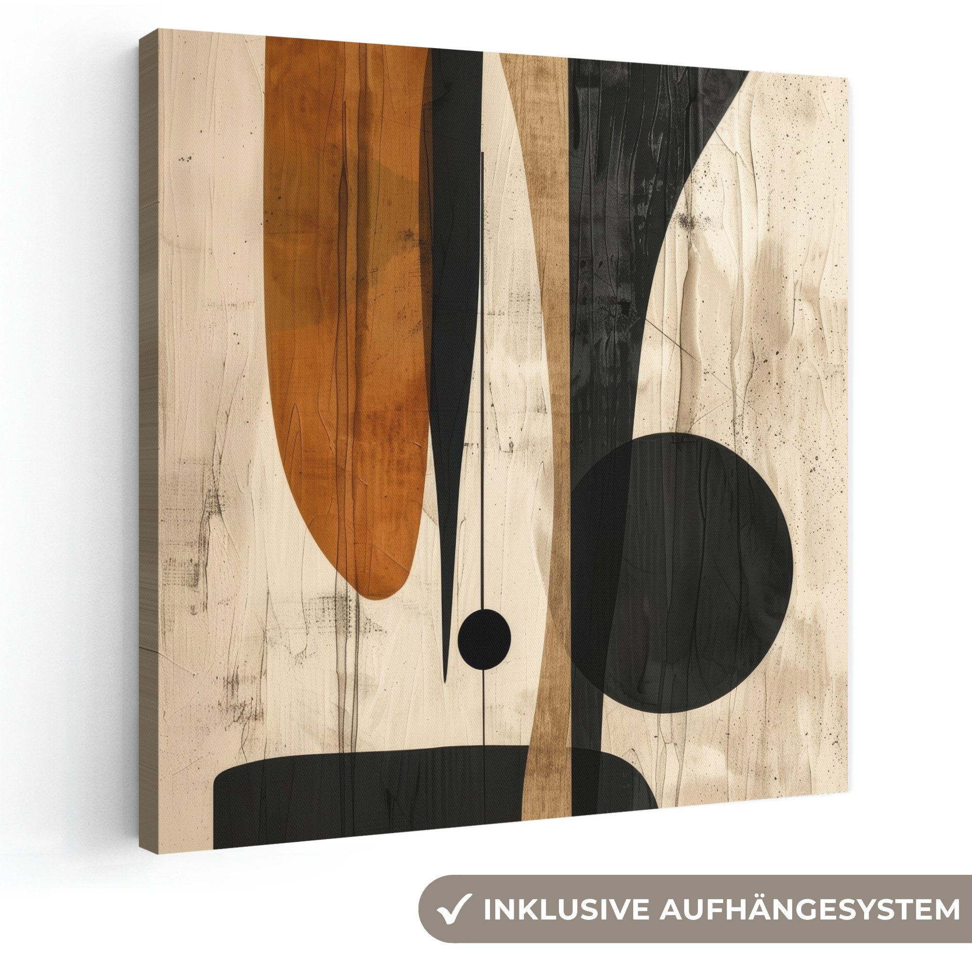 OneMillionCanvasses® Leinwandbild Abstrakt - Kunst - Formen - Modern, Fotodruck (1 St), Wandbild, Deko Schlafzimmer Wohnzimmer Flur 20x20 cm