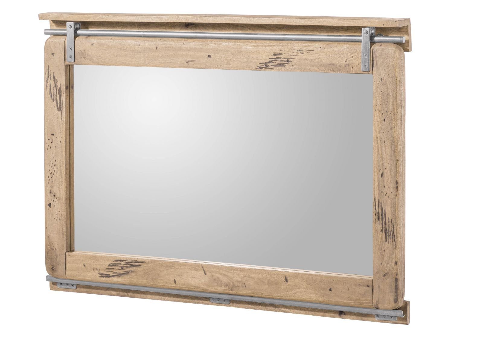 Massivmoebel24 Дзеркало (1-St., Mango 114x6x80 whitewash lackiert RAILWAY #378), Mango 114x6x80 whitewash lackiert RAILWAY #378