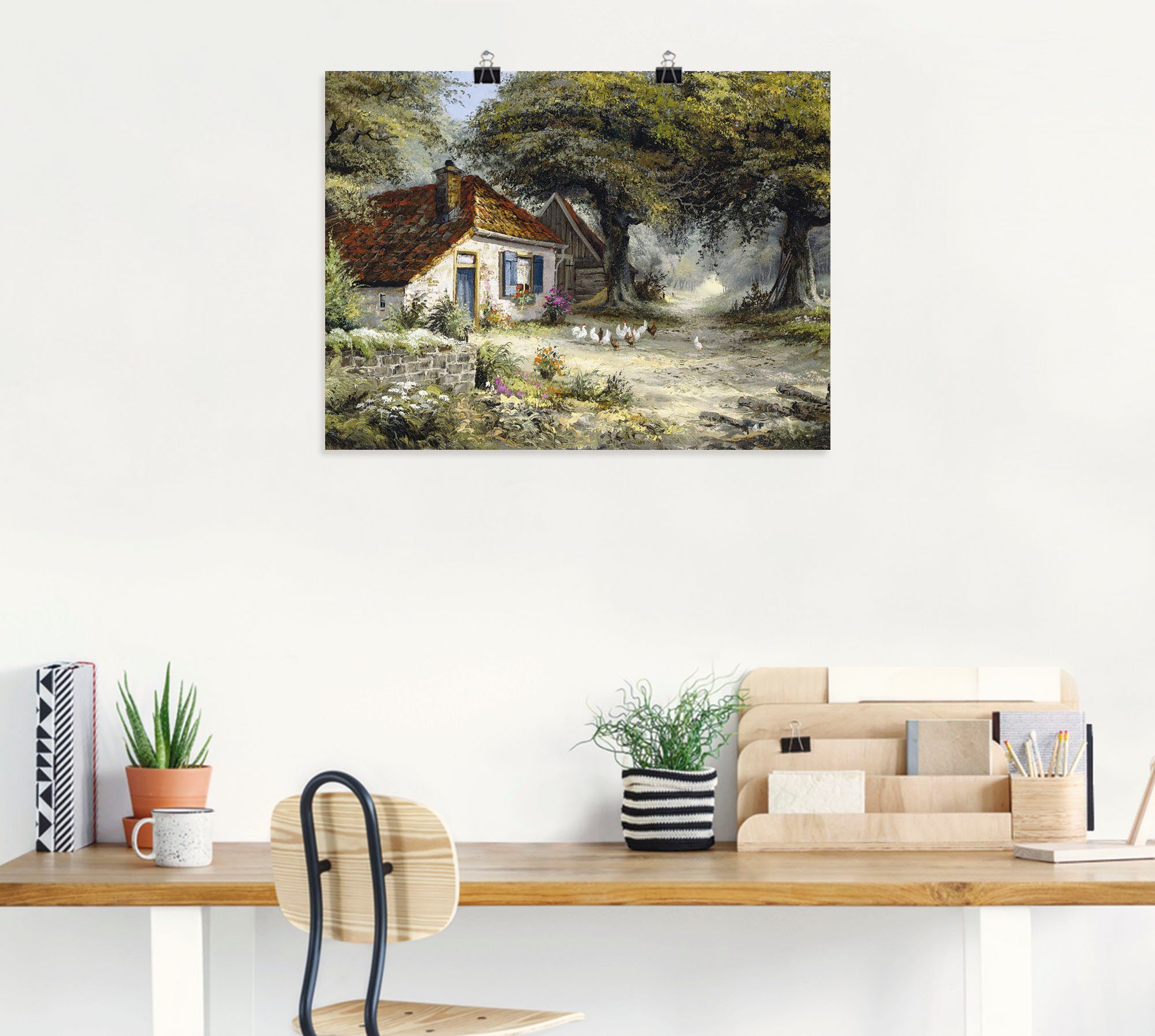 Artland Wandbild Märchenhaftes Ferienhaus, Garten (1 St), als Leinwandbild, Poster in verschied. Größen