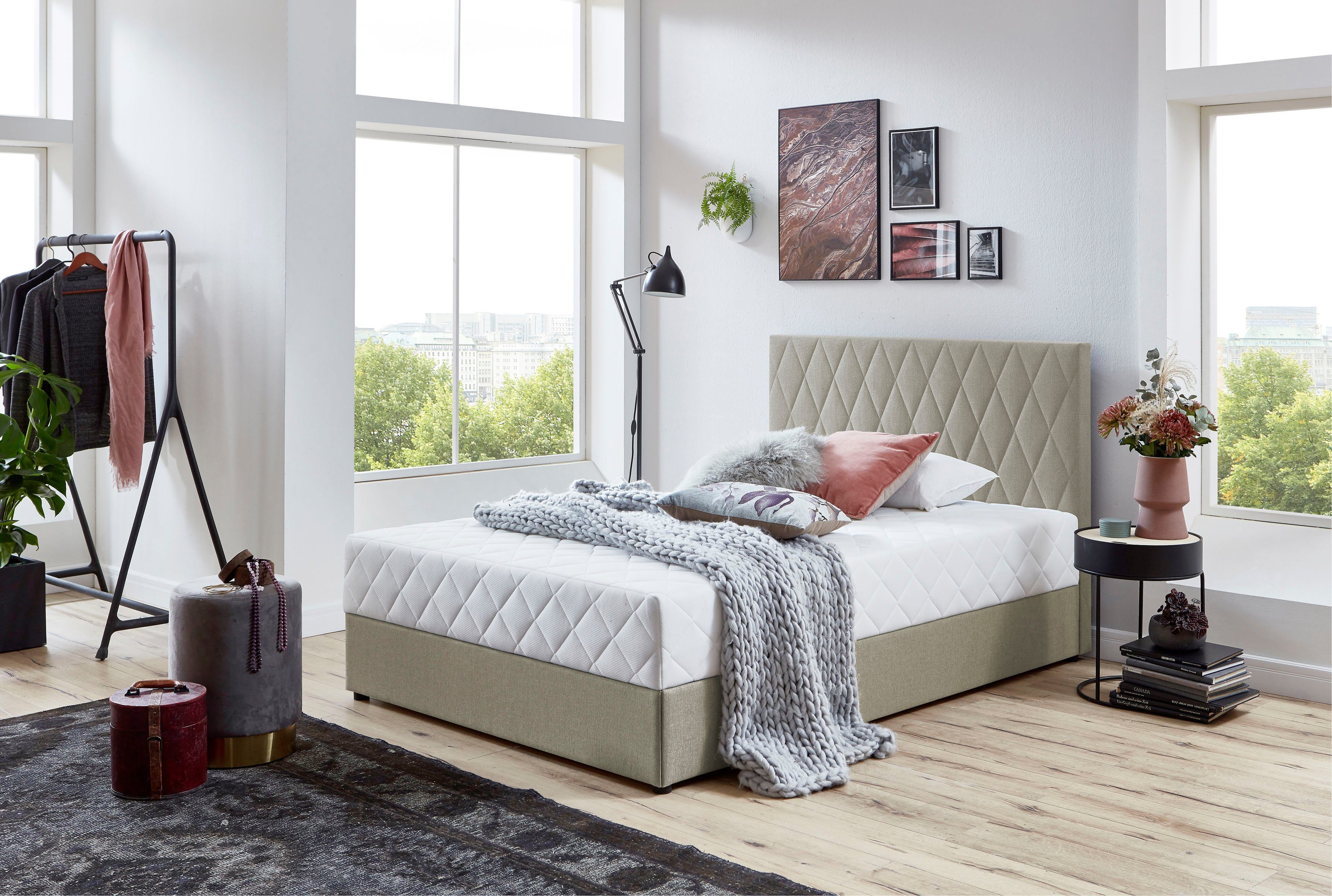 ATLANTIC home collection Boxbett "Benita", inkl. Bettkasten, erhältlich in verschiedenen Größen, inkl. Taschen-Federkernmatratze