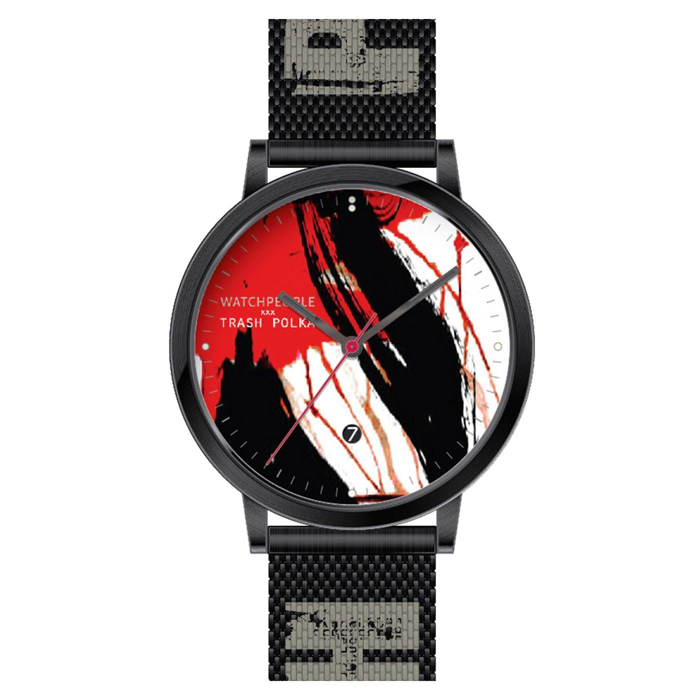 Watchpeople Quarzuhr Trash Polka Heze WP TP-005, Datumsanzeige, versenkte Krone