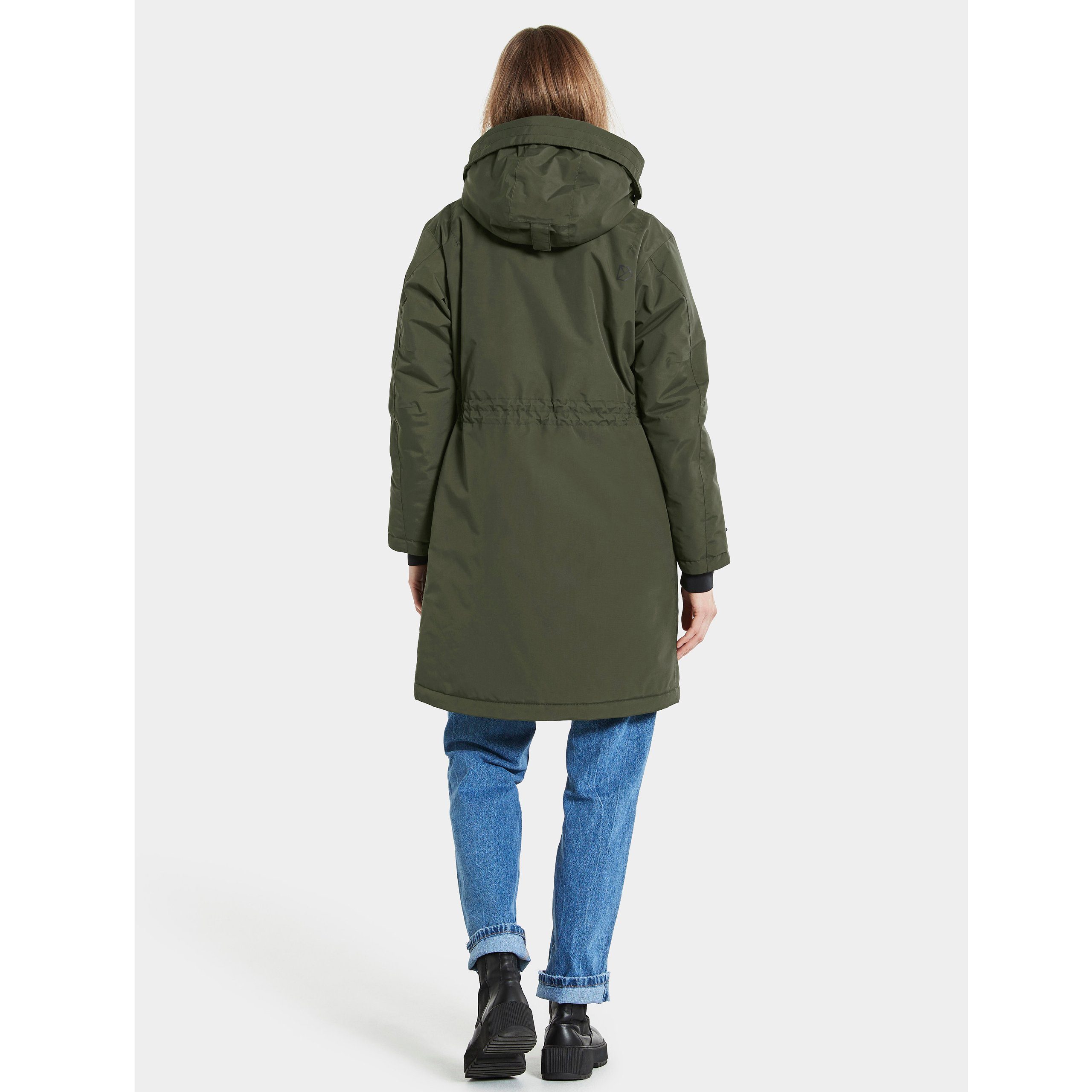 grün Kapuze abnehmbarer mit Damen Didriksons Parka Outdoorjacke Josefine Winterjacke