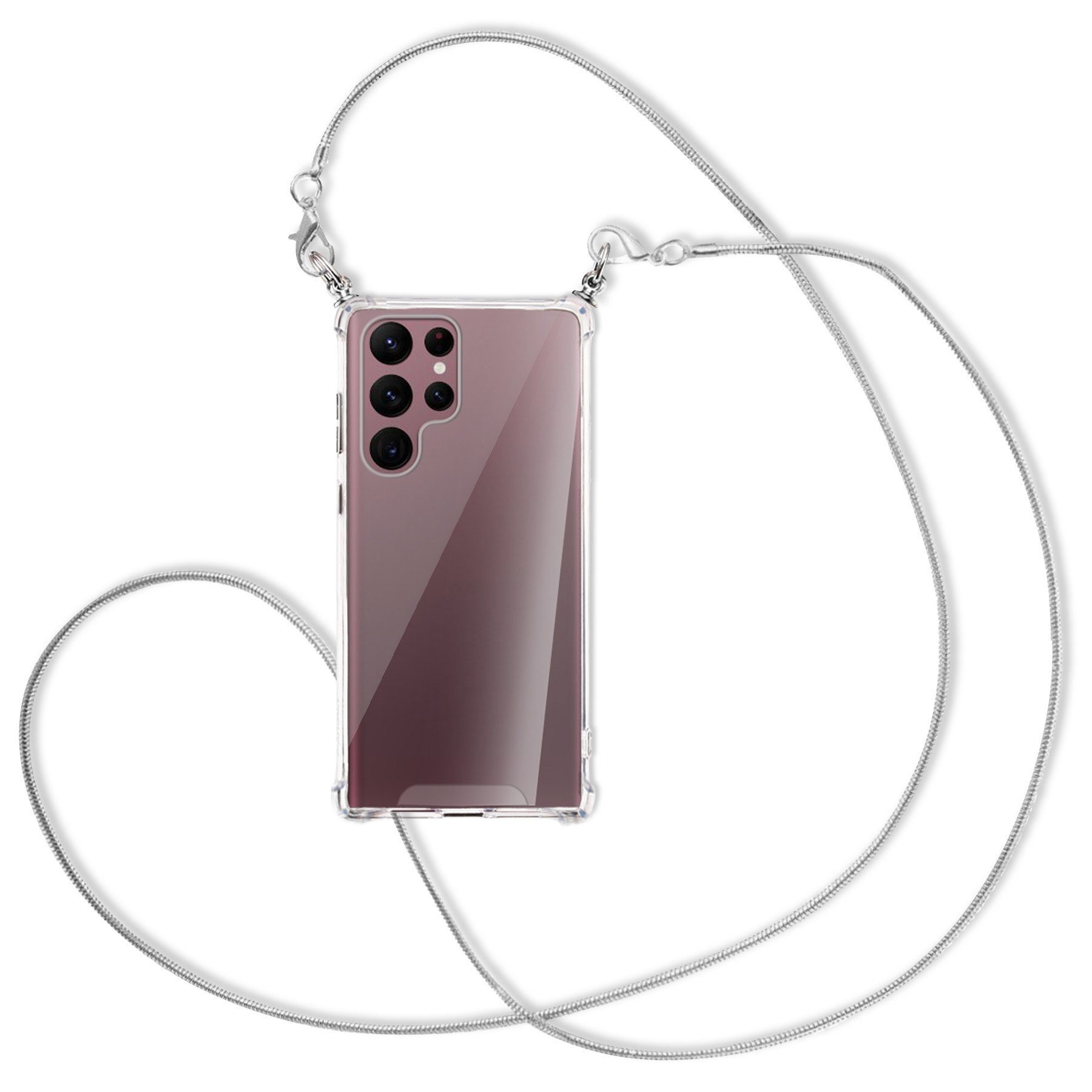 mtb more energy Handykette für Samsung Galaxy S22 Ultra 5G (S908) [NC-520-MK], Umhängehülle mit Metallkette [NC-520-MK]
