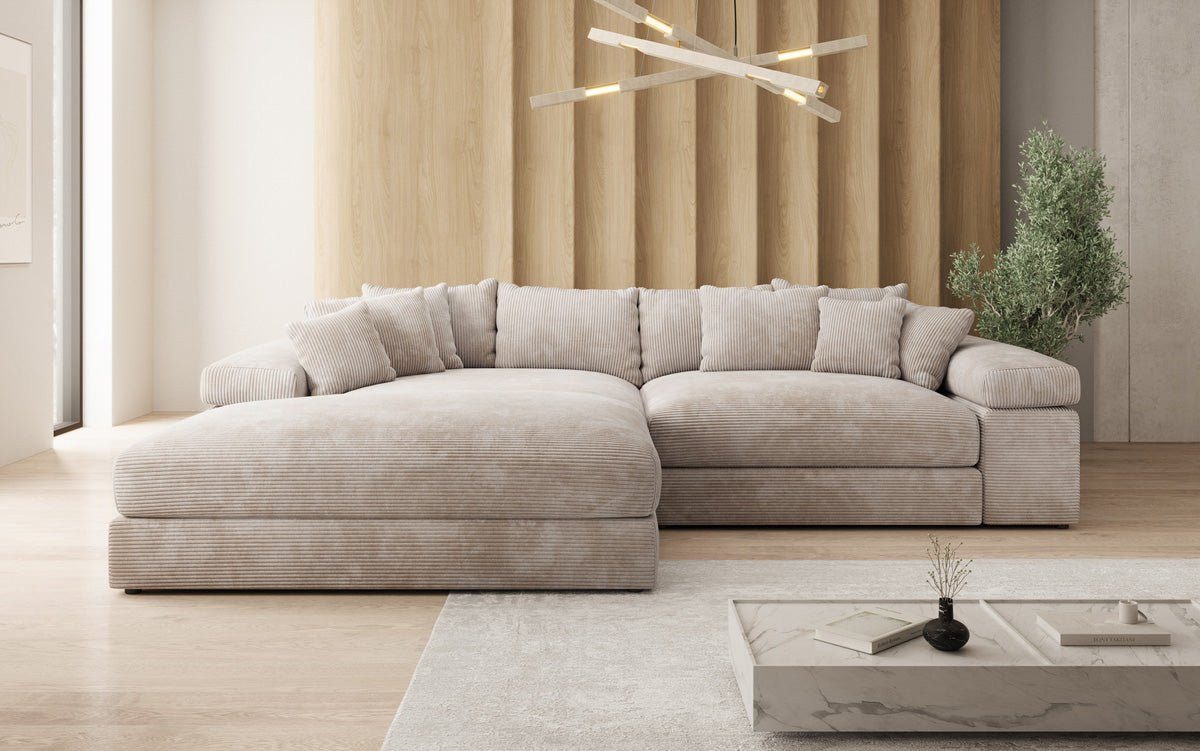 Luxusbetten24 Sofa Designer Sofa Bernardo, mit breiter Ottomane