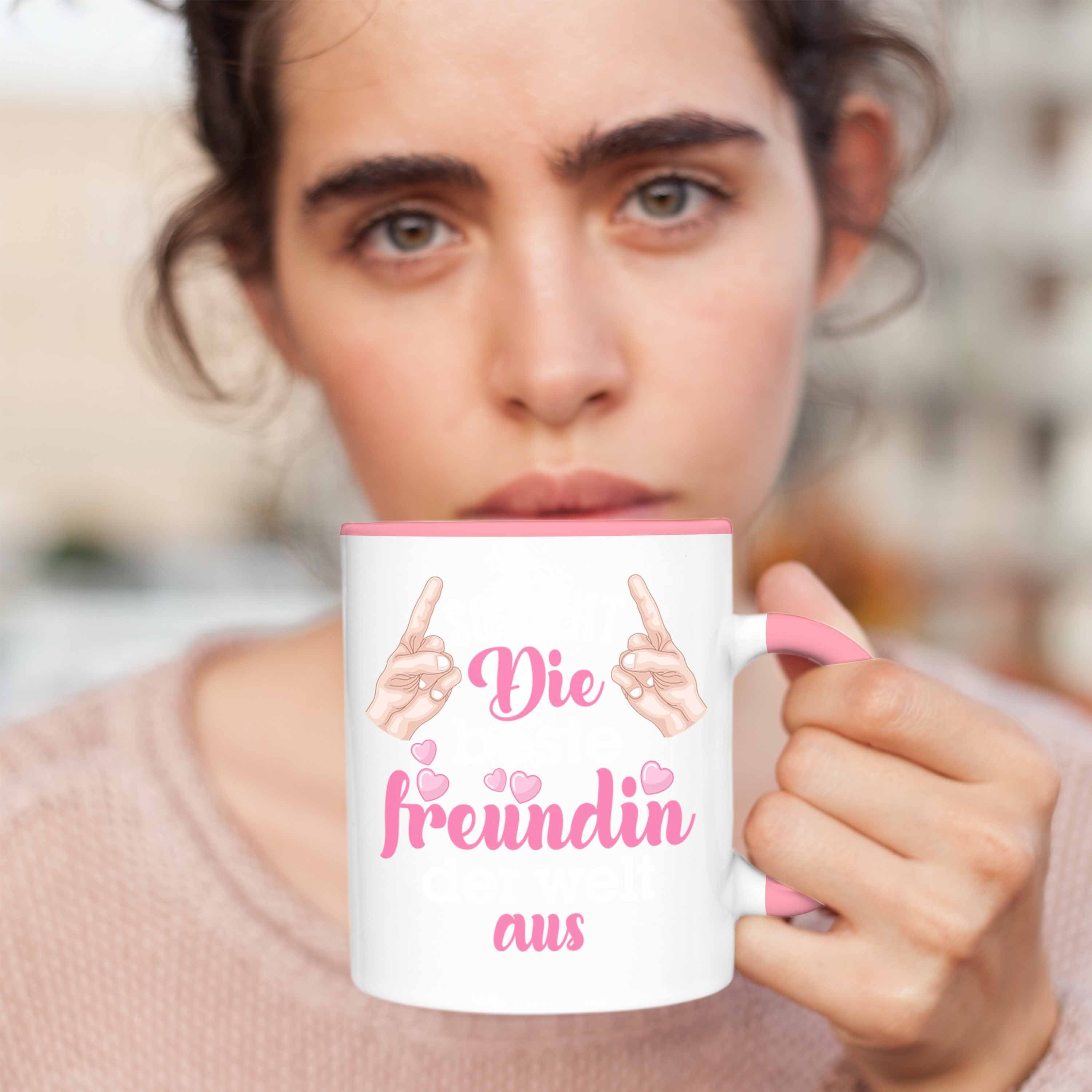Geschenkidee Tasse Rosa Freundin - Allerbeste Trendation Geburtstag Freundinnen Kaffeetasse Freundin Trendation BFF Tasse Geschenkidee Beste Geschenk Spruch